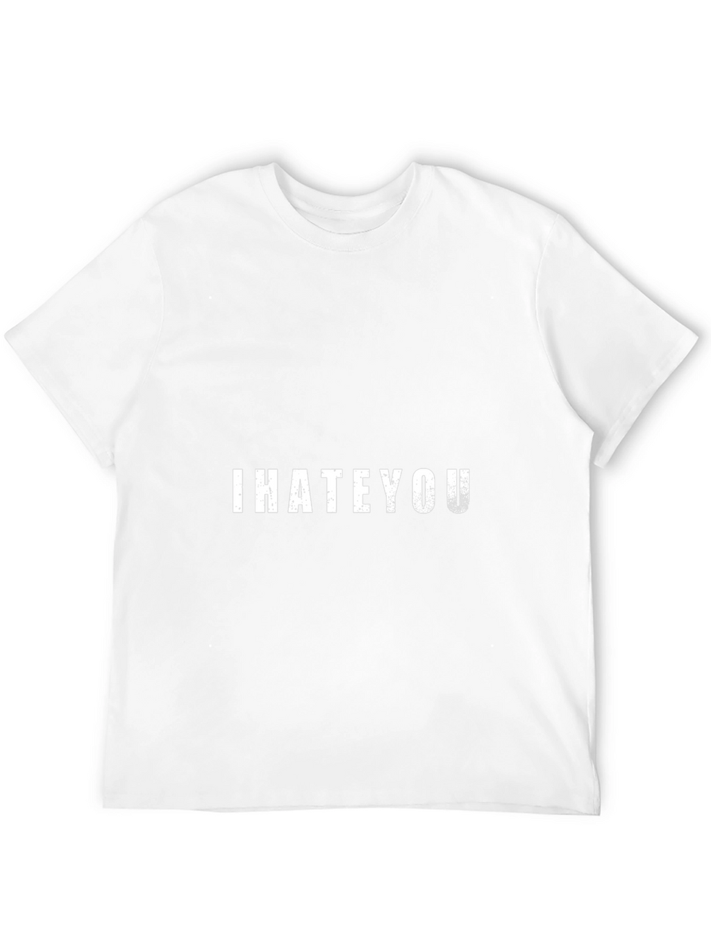 I Hate You Distressed Graphic Tee - Black
