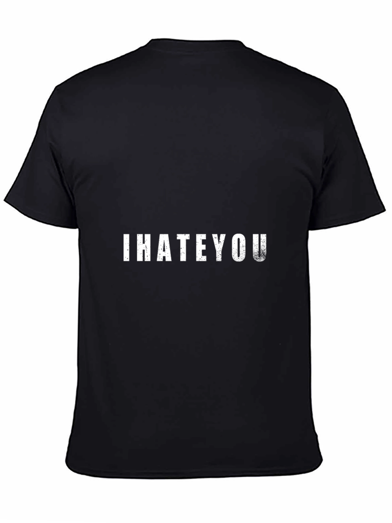 I Hate You Distressed Graphic Tee - Black
