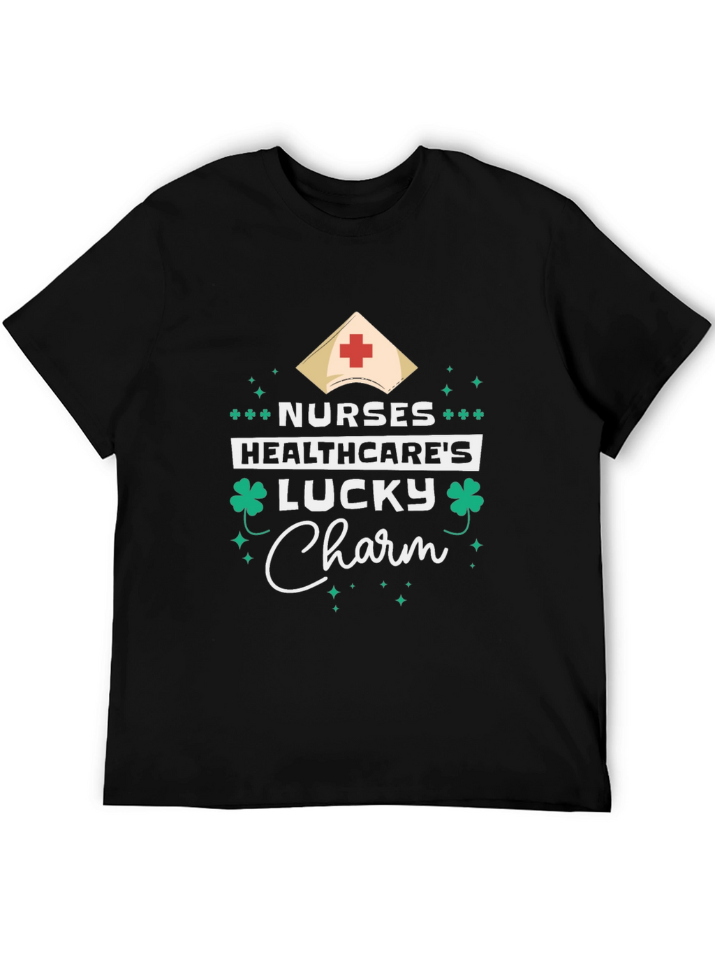 Nurses Healthcares Lucky Charm Black T-Shirt