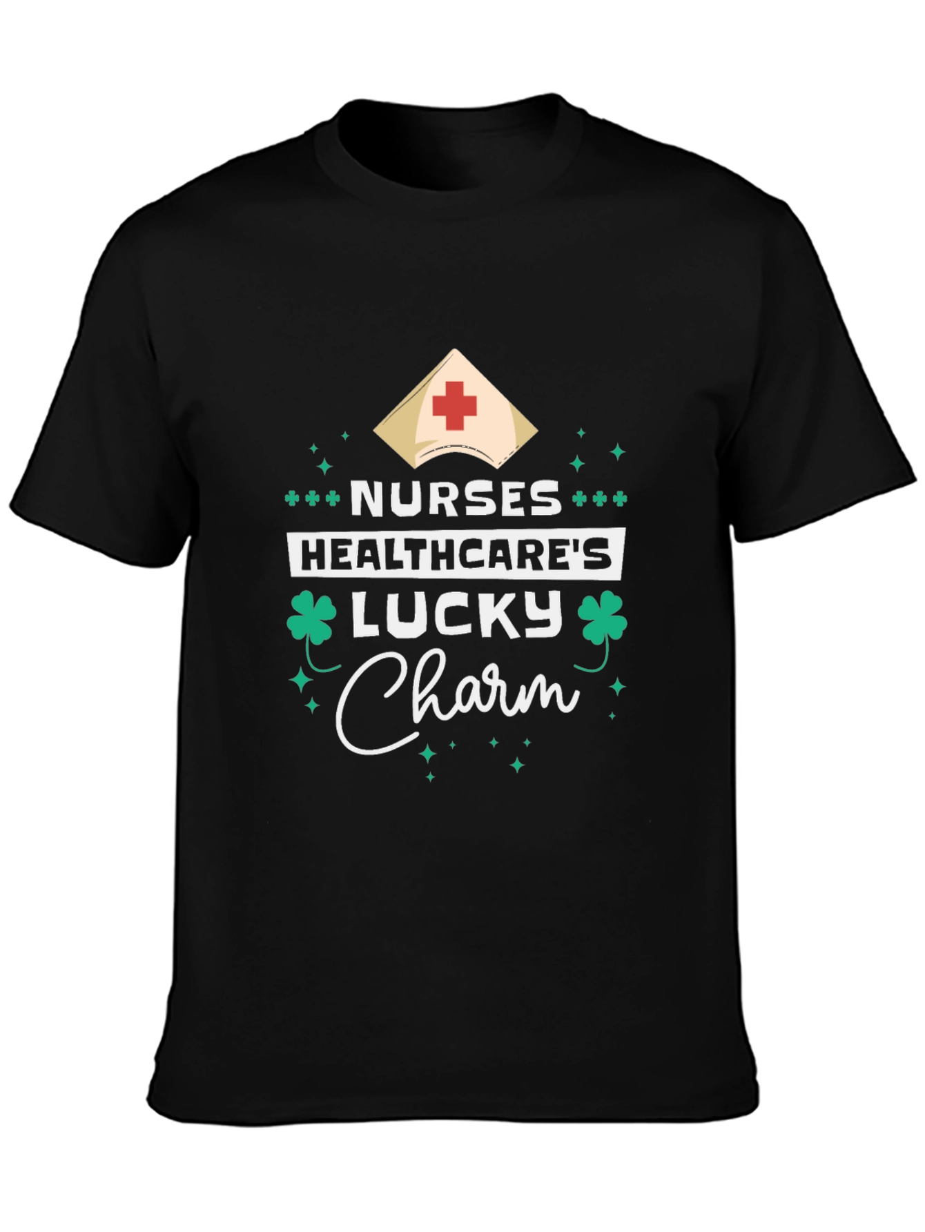 Nurses Healthcares Lucky Charm Black T-Shirt