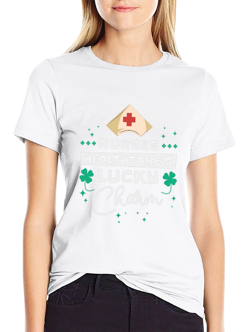 Nurses Healthcares Lucky Charm Black T-Shirt