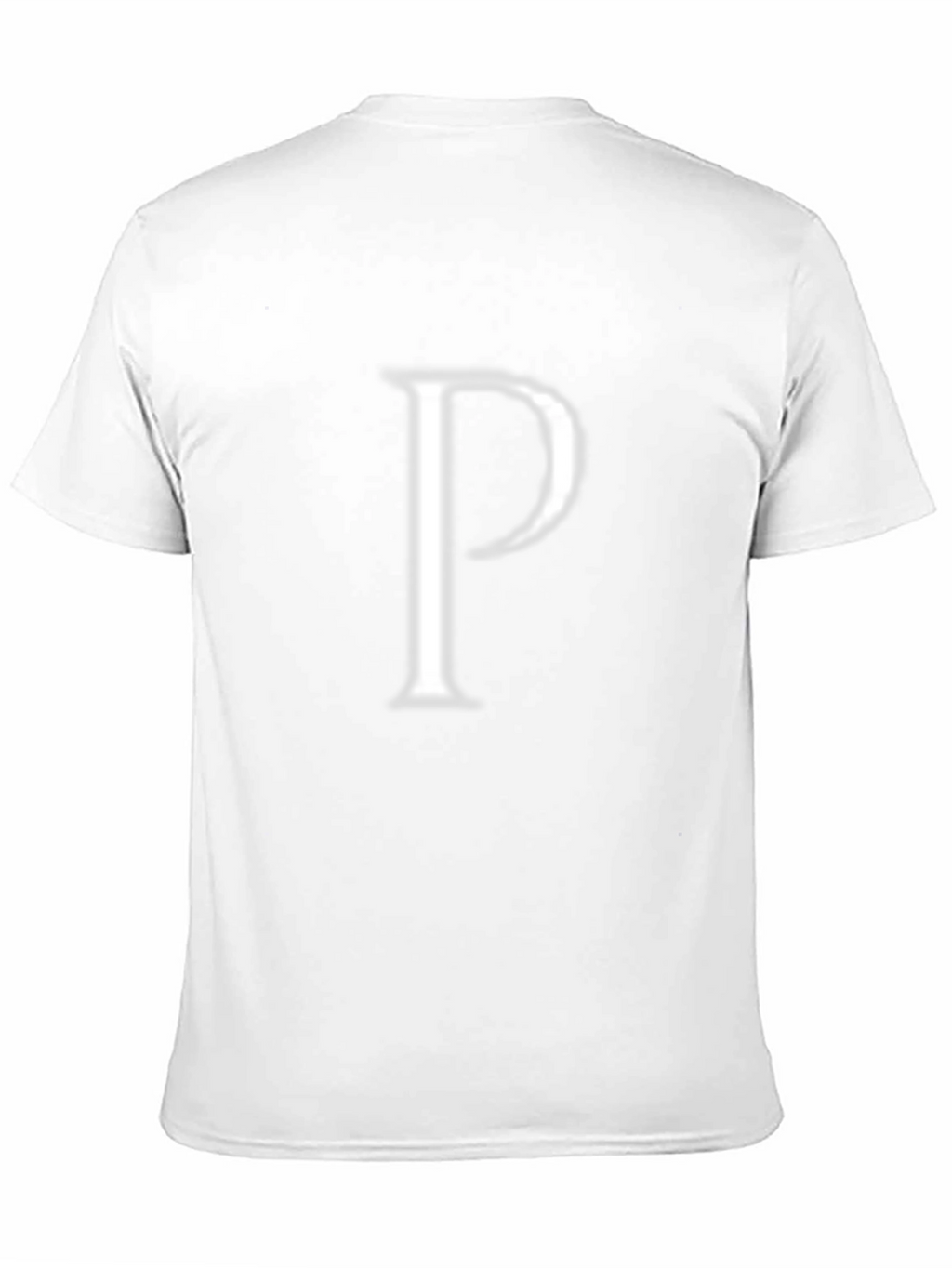 Mens Black T-Shirt with White P Design