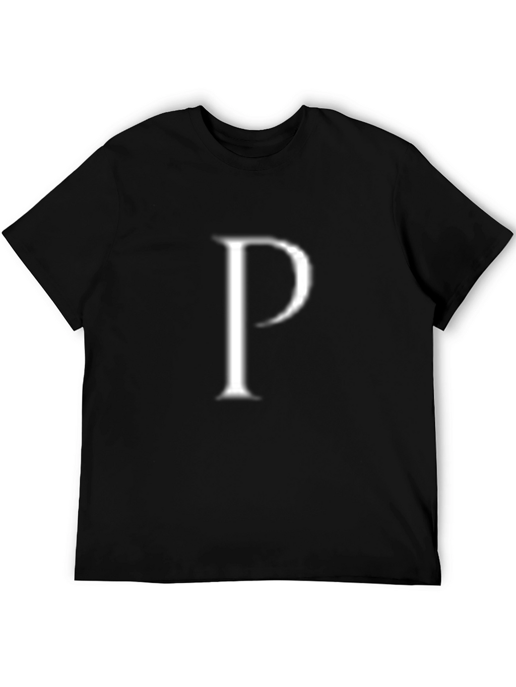 Mens Black T-Shirt with White P Design