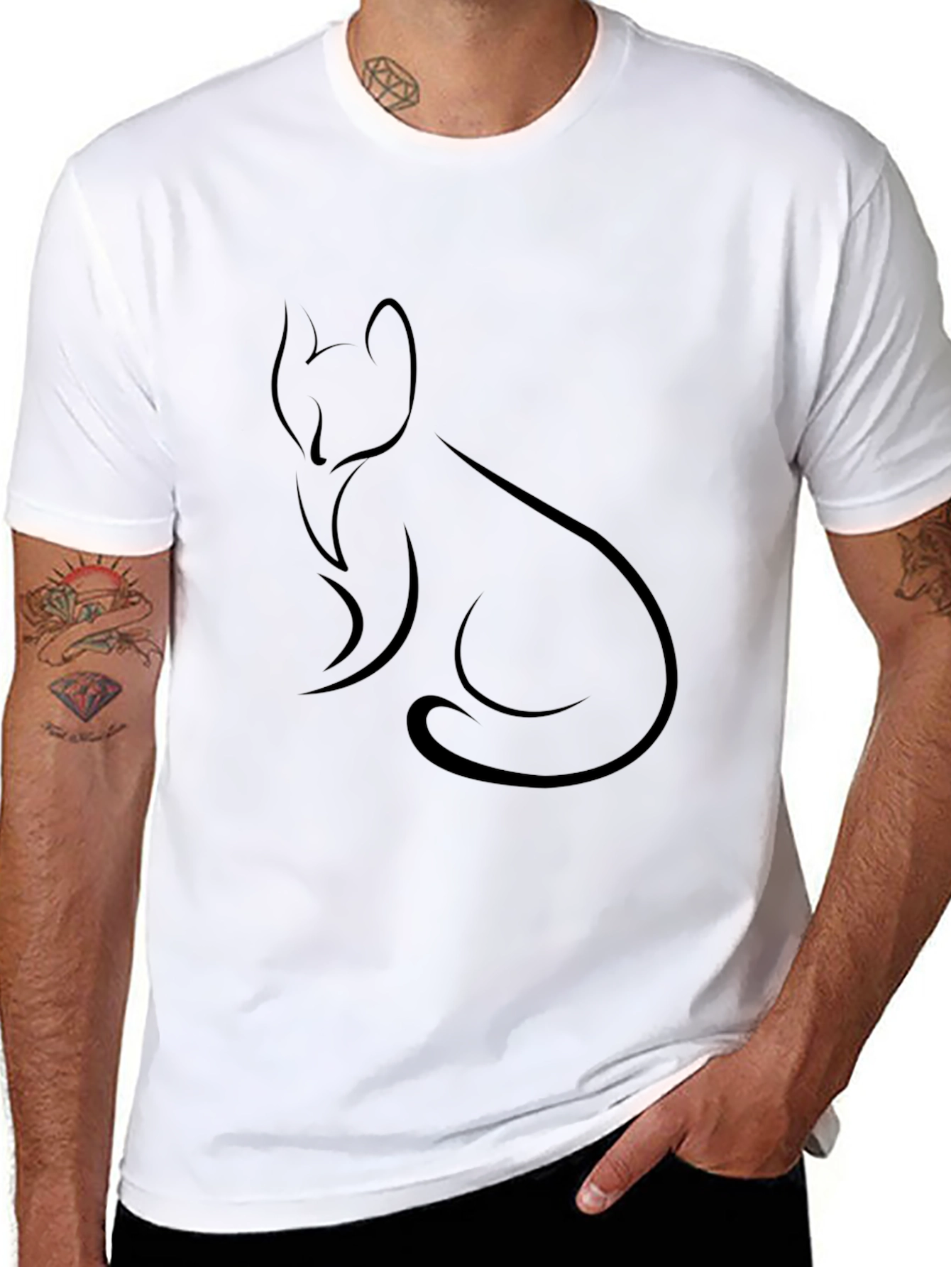 Minimalist Fox T-Shirt - Black