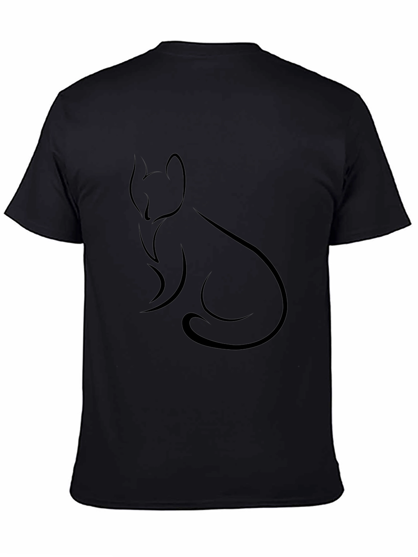 Minimalist Fox T-Shirt - Black