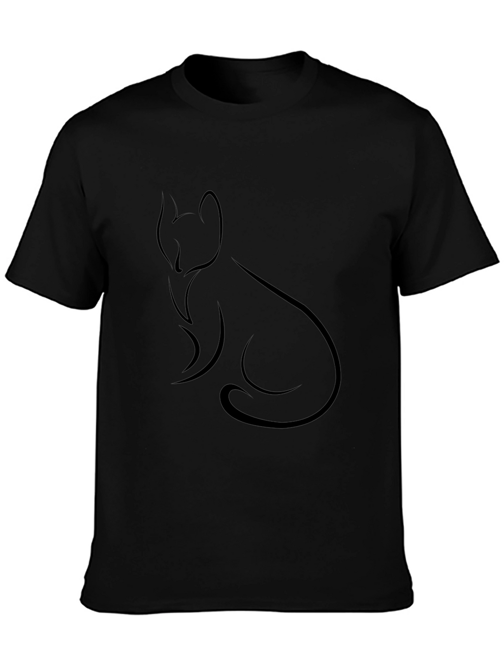 Minimalist Fox T-Shirt - Black