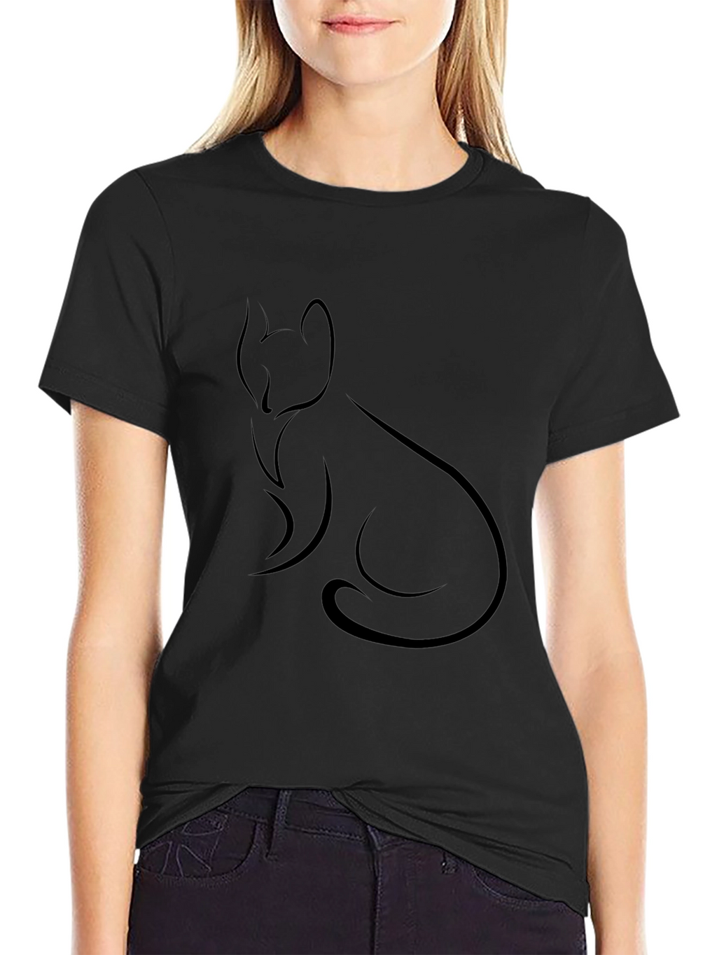 Minimalist Fox T-Shirt - Black