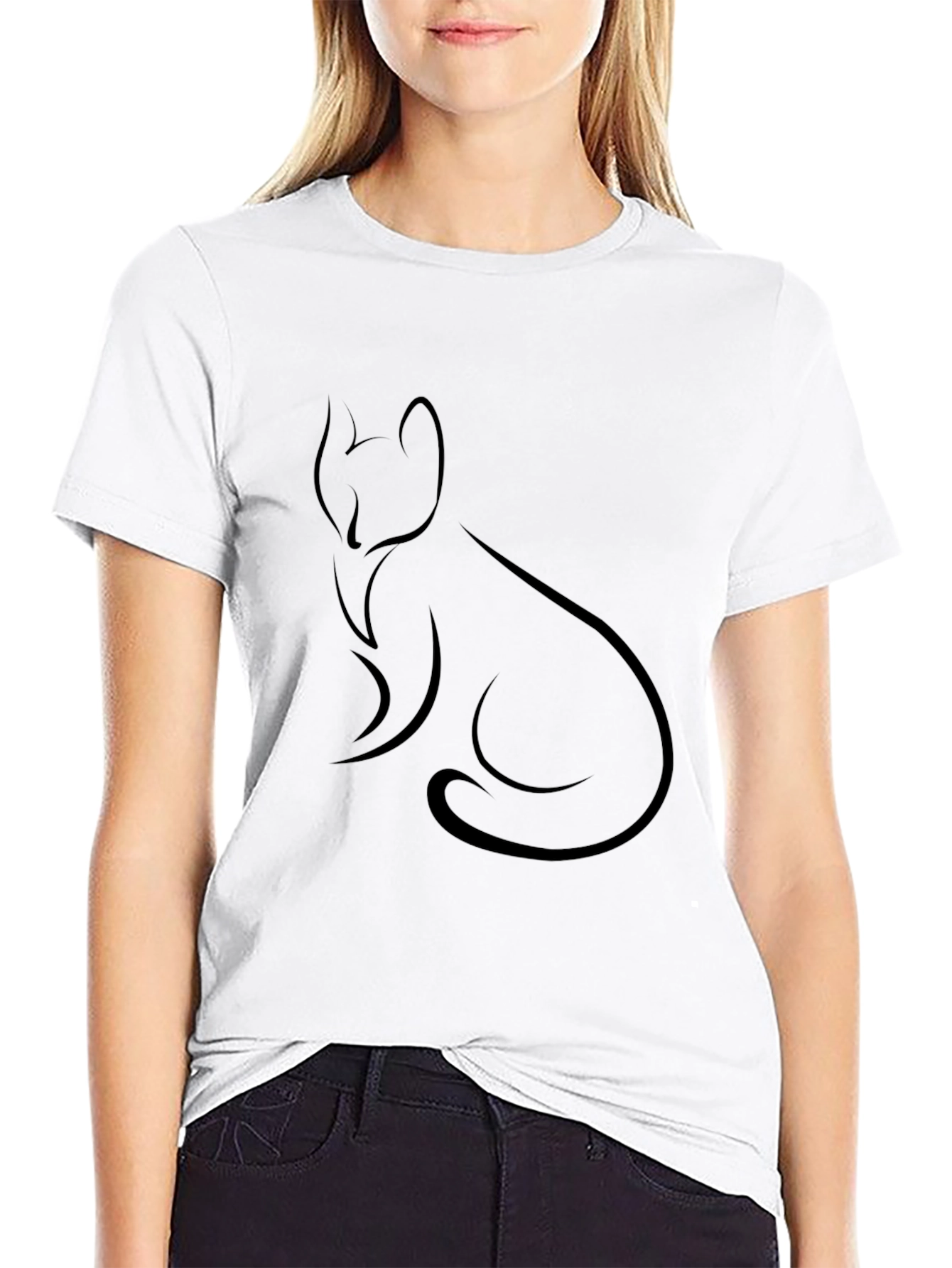 Minimalist Fox T-Shirt - Black