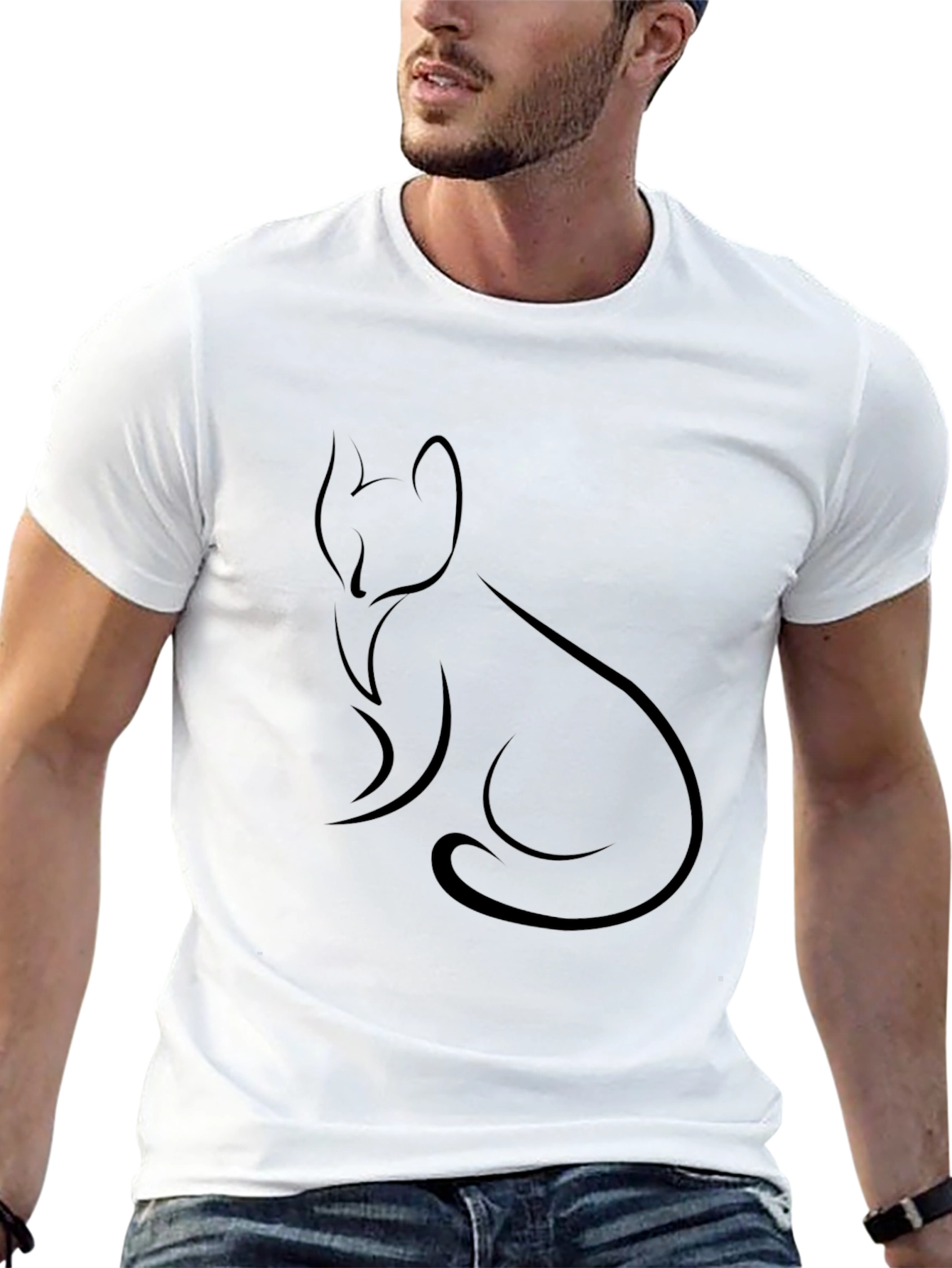 Minimalist Fox T-Shirt - Black