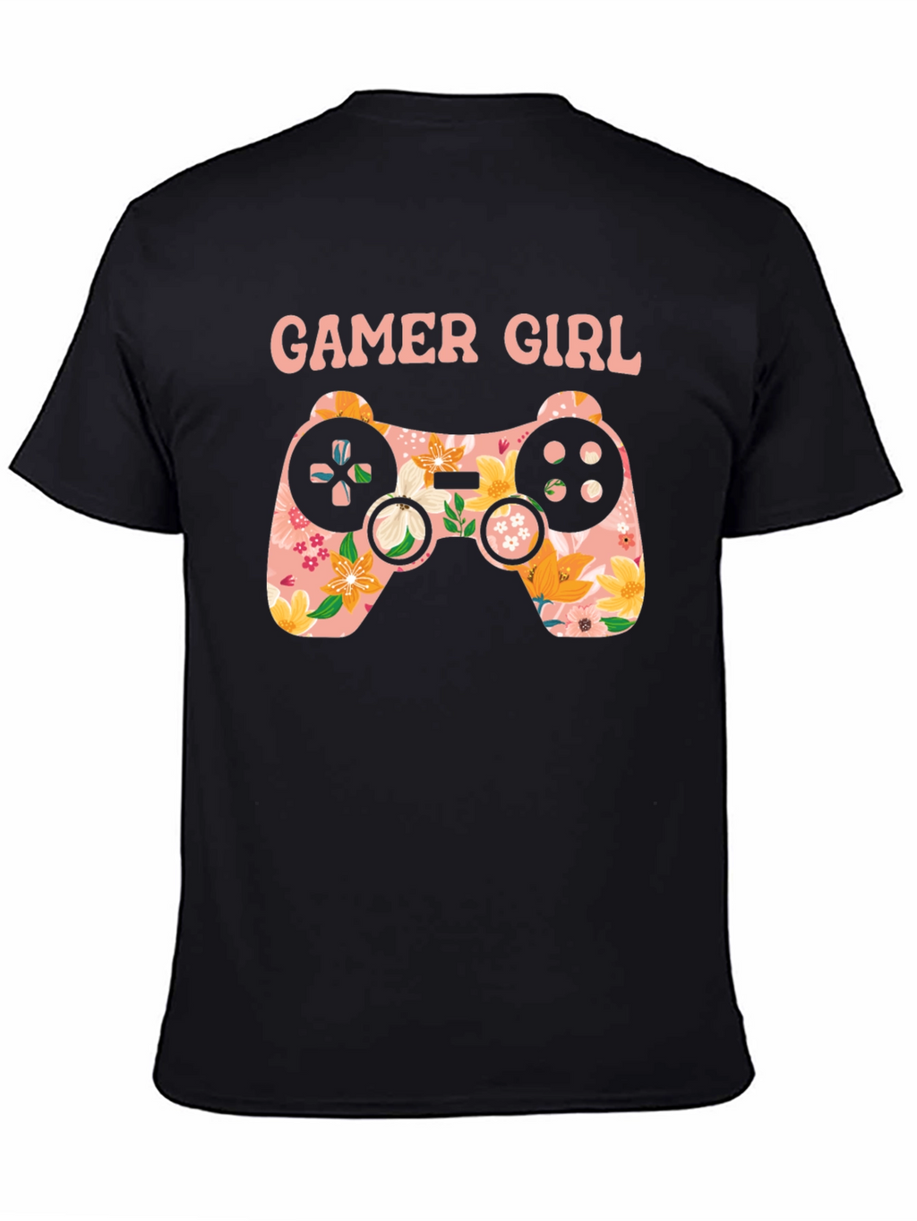 Gamer Girl Floral Controller Graphic Tee