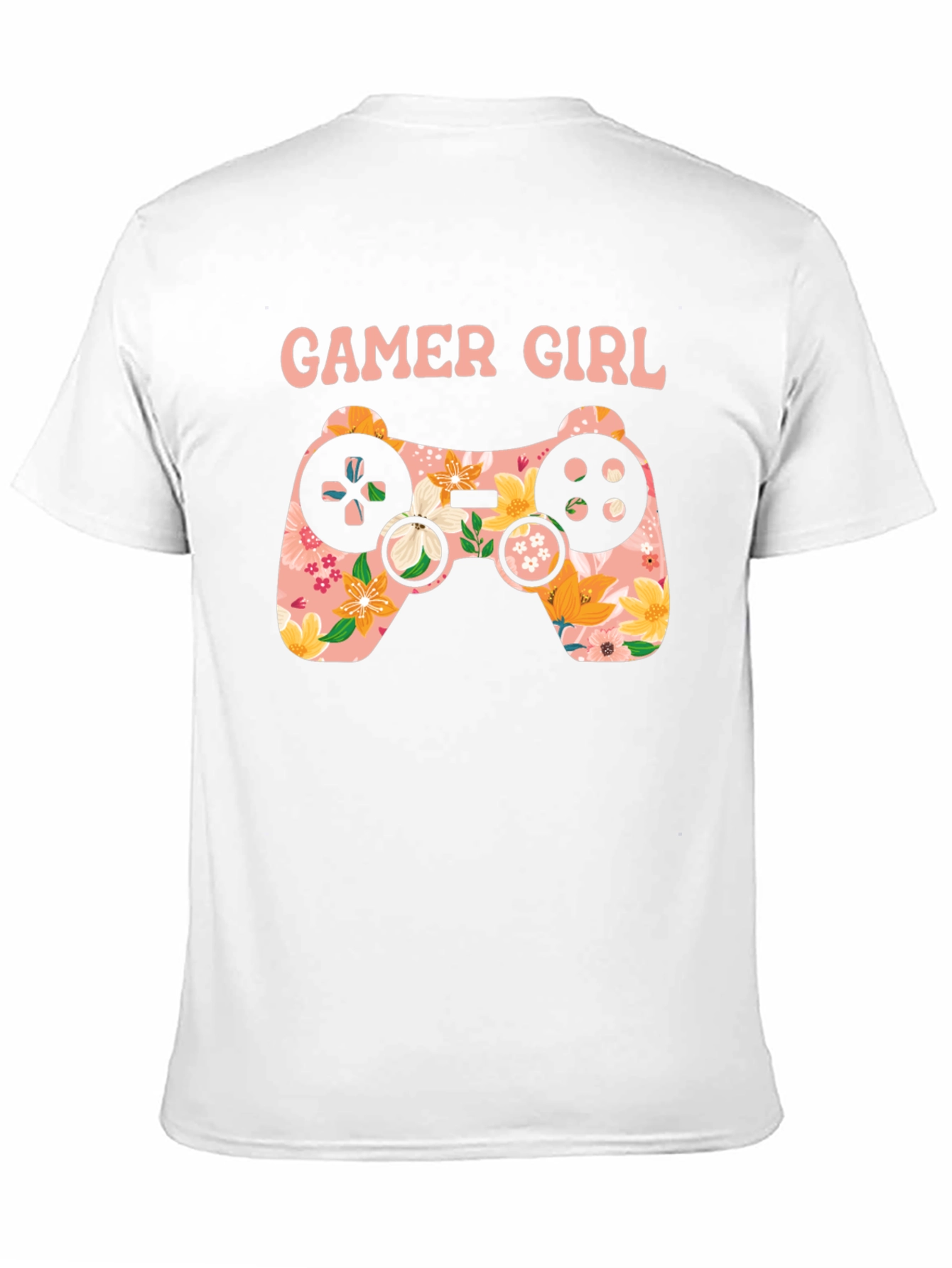 Gamer Girl Floral Controller Graphic Tee