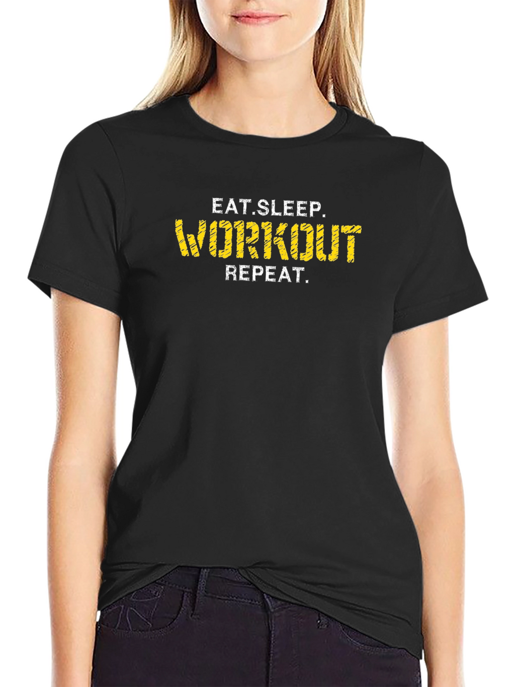 Eat Sleep Workout Repeat Graphic Tee