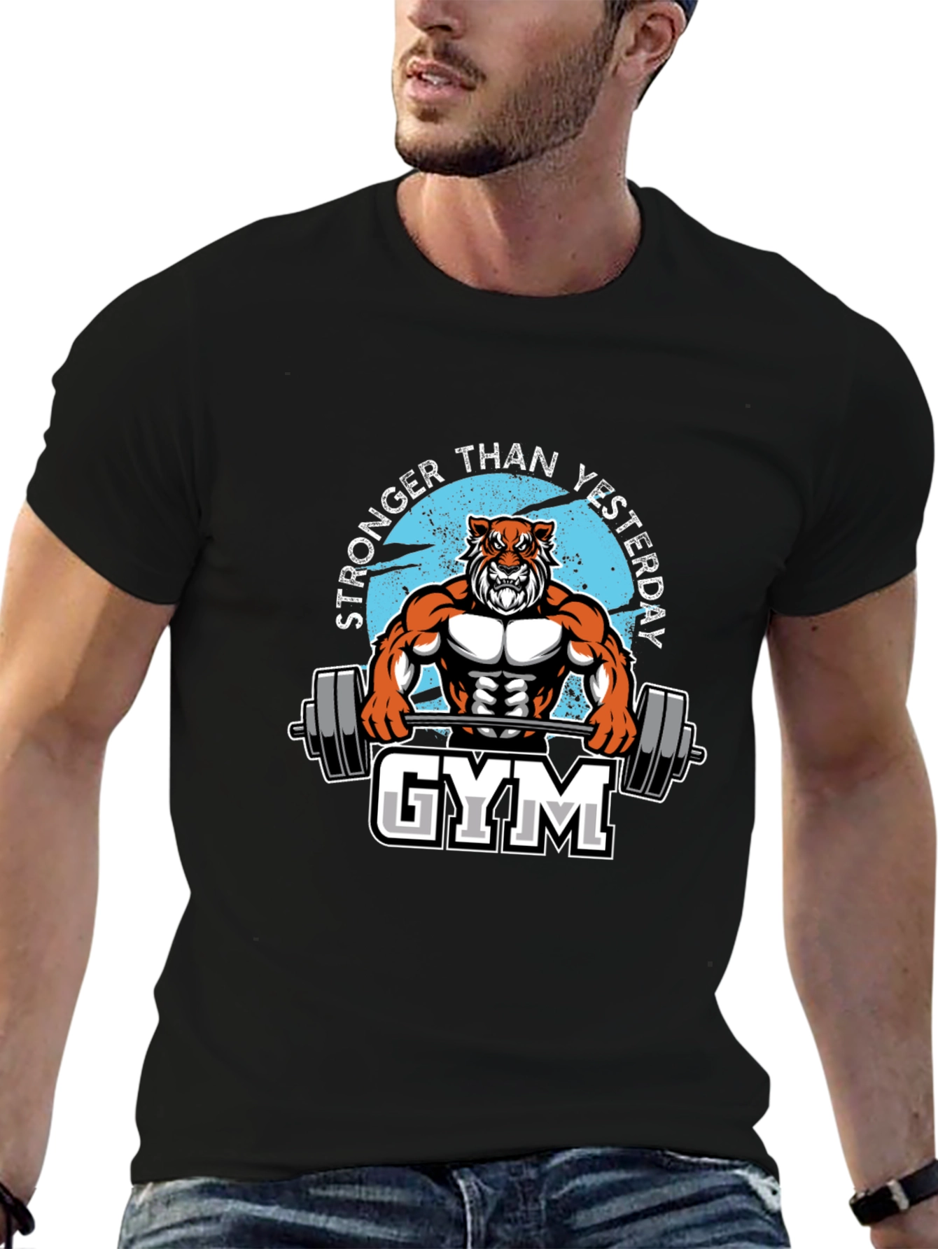 Stronger Than Yesterday Gym Tiger T-Shirt