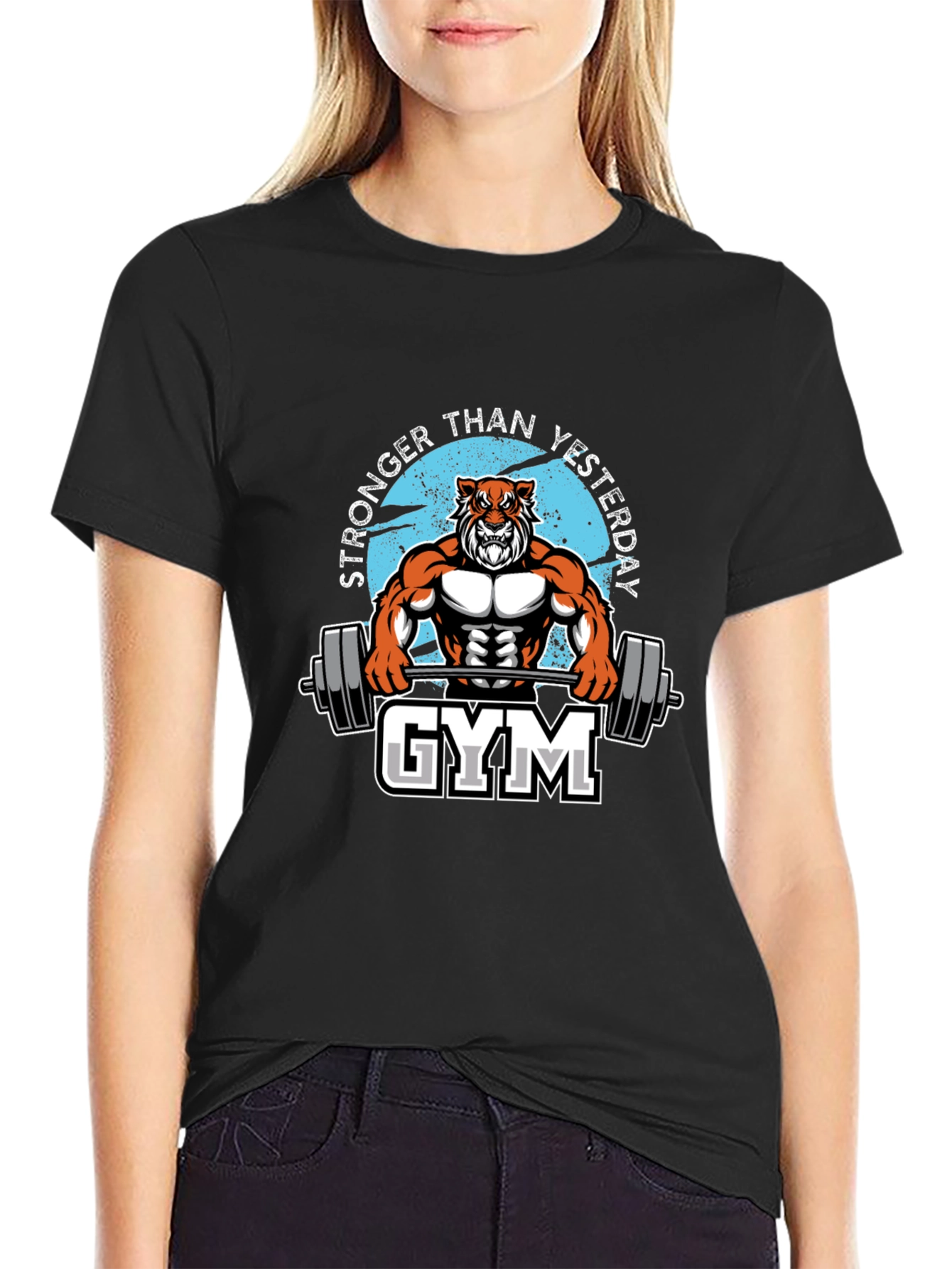 Stronger Than Yesterday Gym Tiger T-Shirt