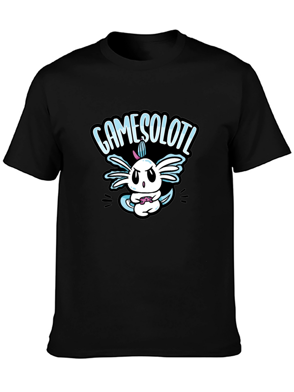GAMESOLOTL Black Cotton Graphic T-Shirt