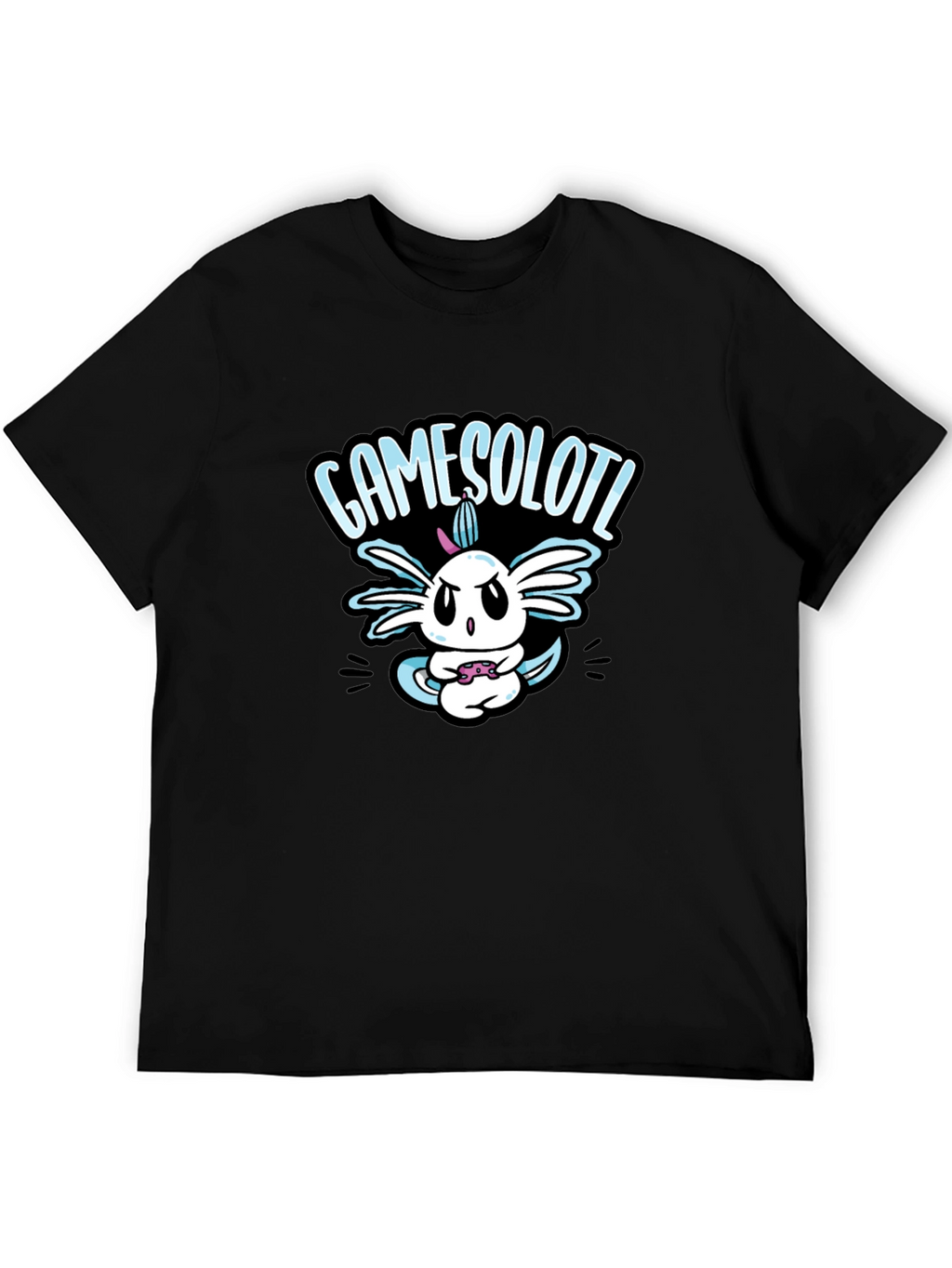 GAMESOLOTL Black Cotton Graphic T-Shirt