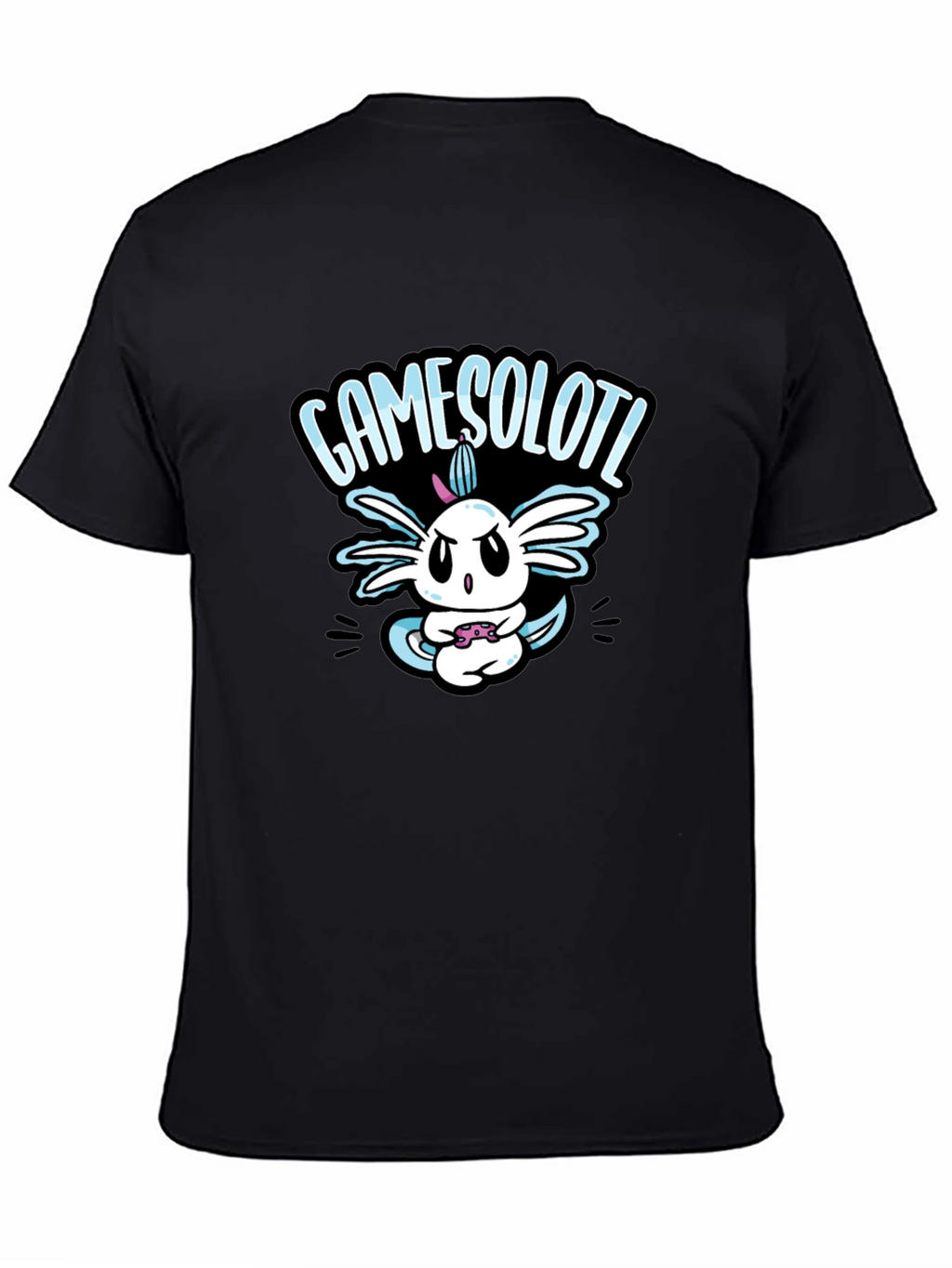 GAMESOLOTL Black Cotton Graphic T-Shirt
