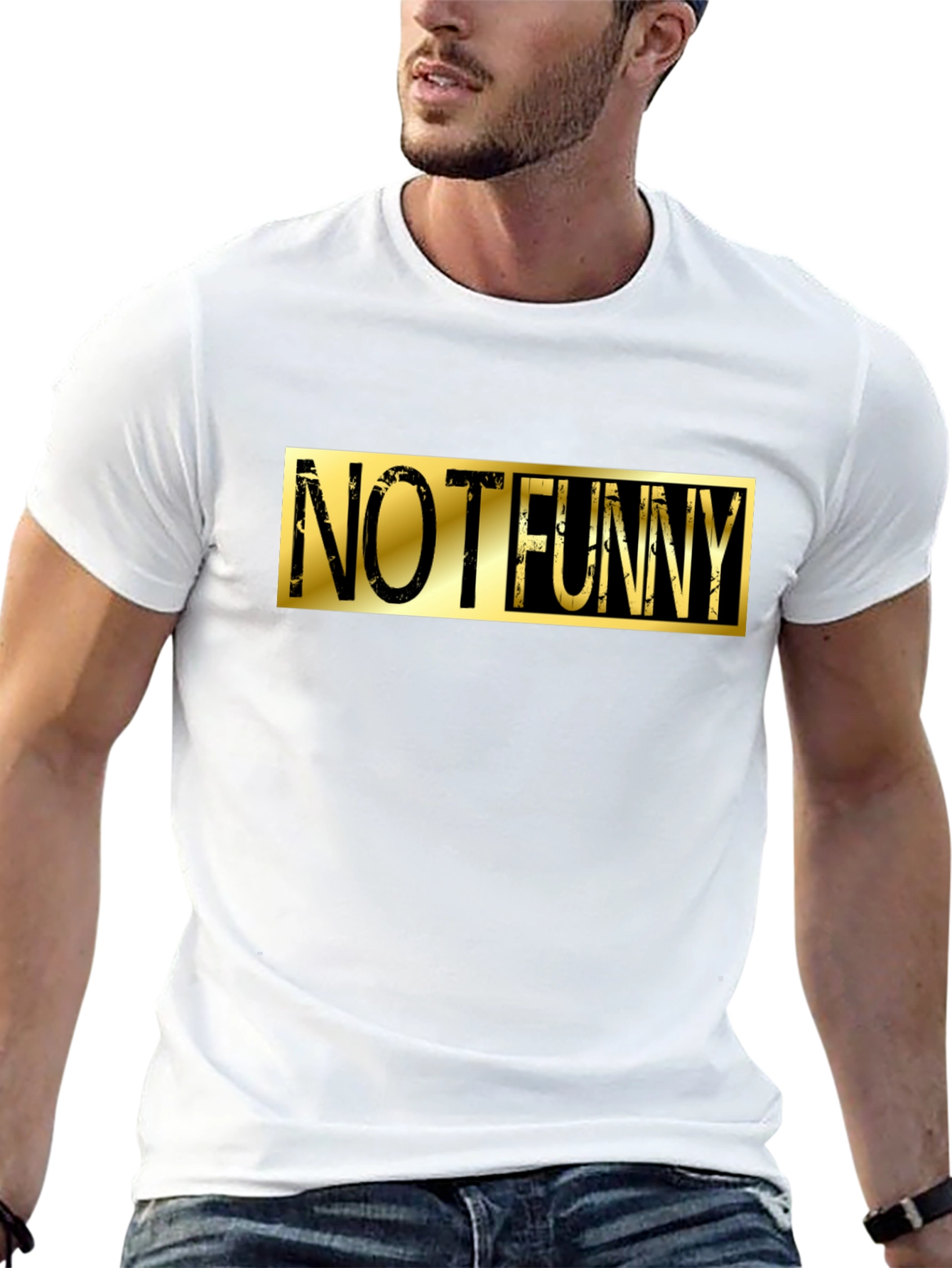 Not Funny Graphic Tee - Black Cotton Casual T-Shirt