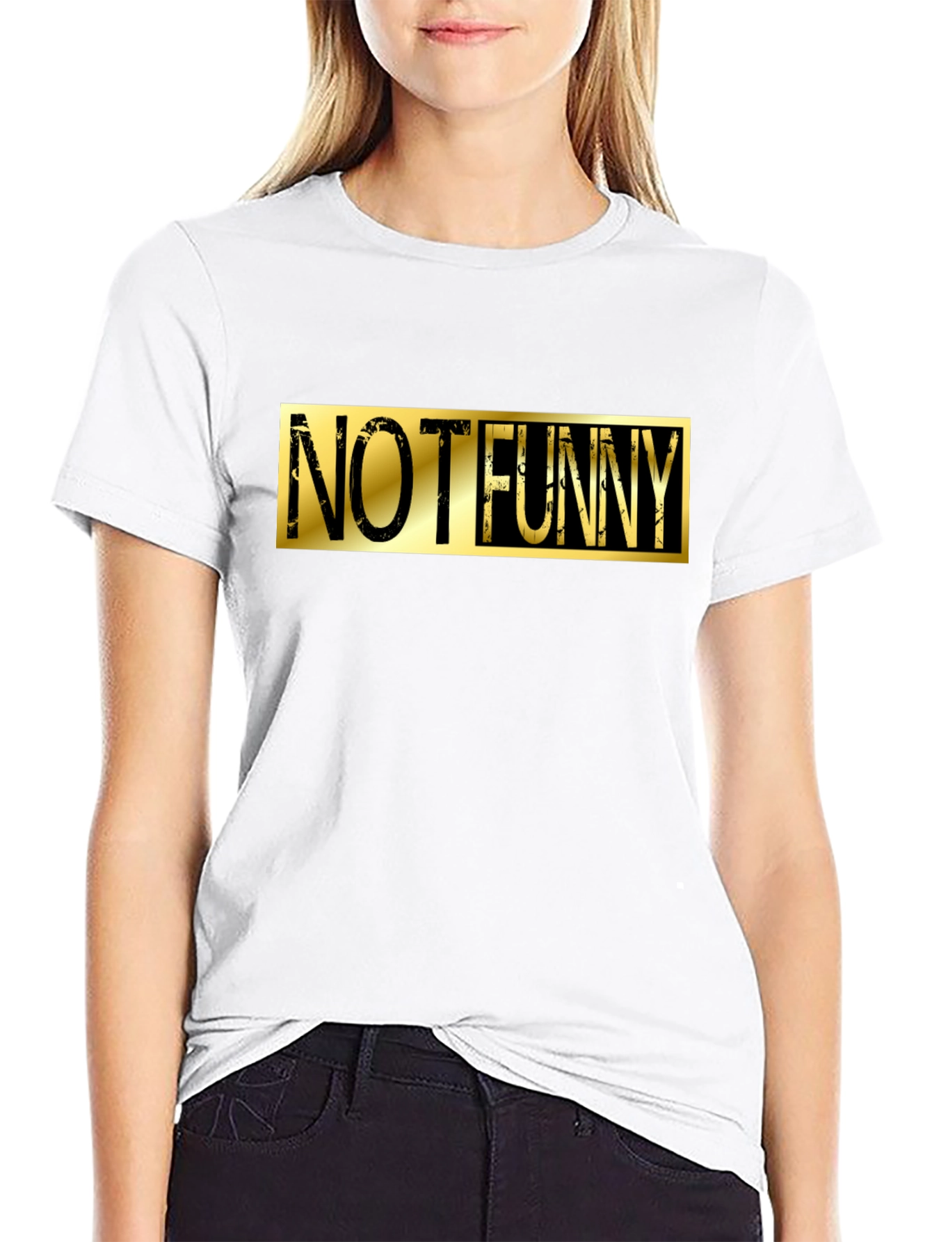 Not Funny Graphic Tee - Black Cotton Casual T-Shirt