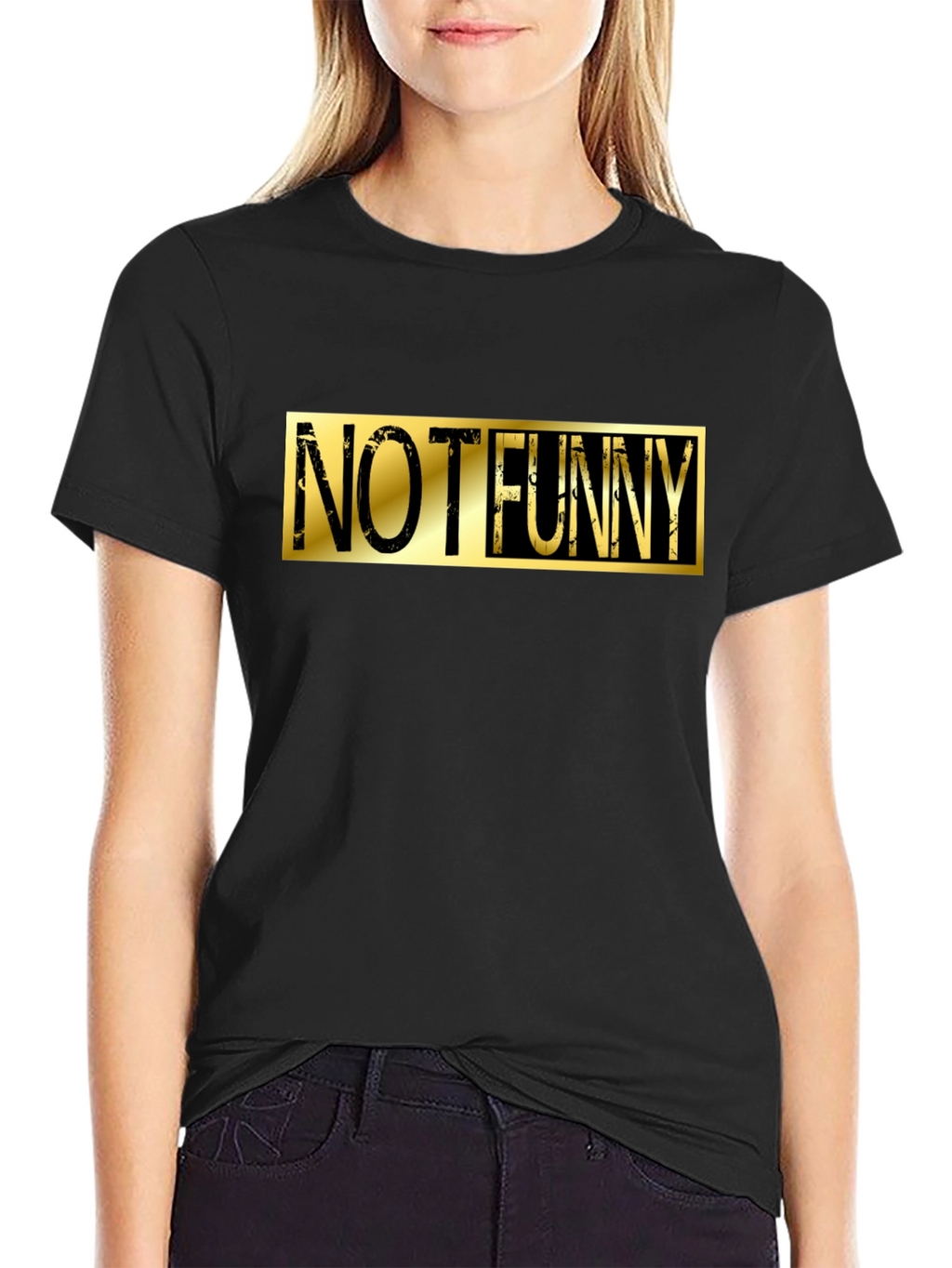 Not Funny Graphic Tee - Black Cotton Casual T-Shirt