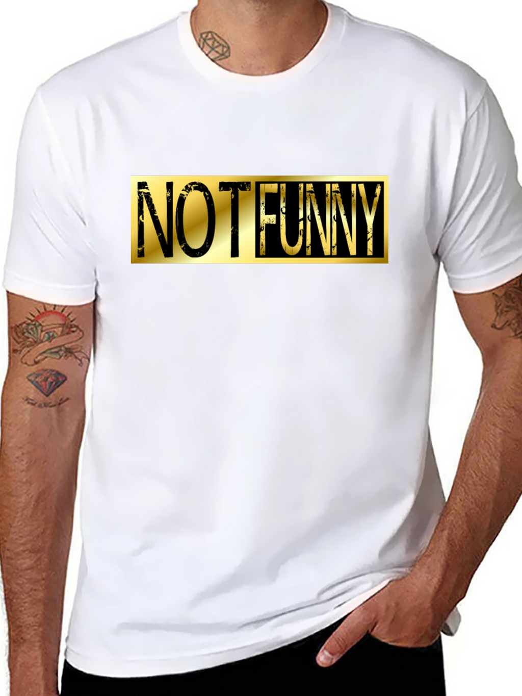 Not Funny Graphic Tee - Black Cotton Casual T-Shirt