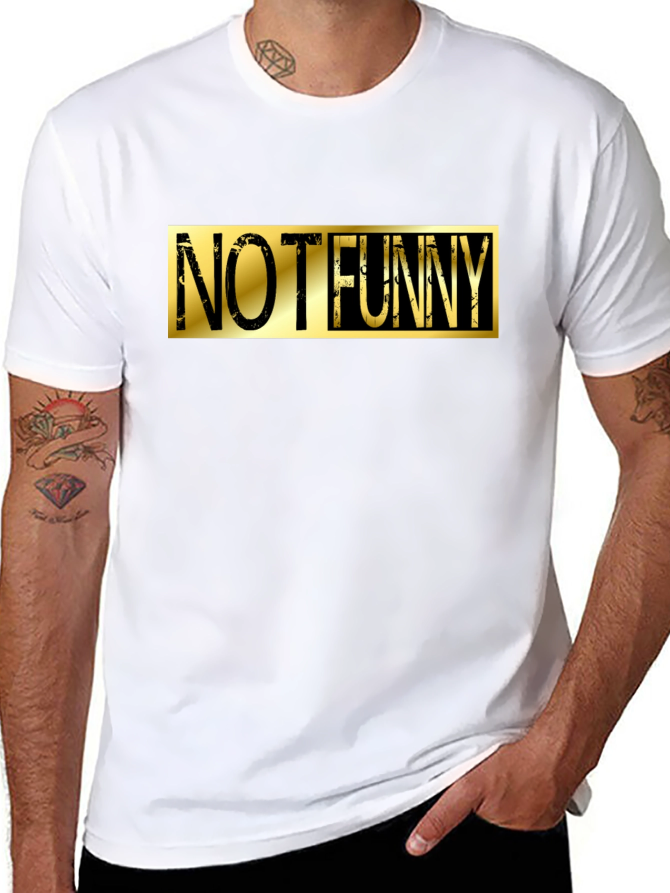 Not Funny Graphic Tee - Black Cotton Casual T-Shirt