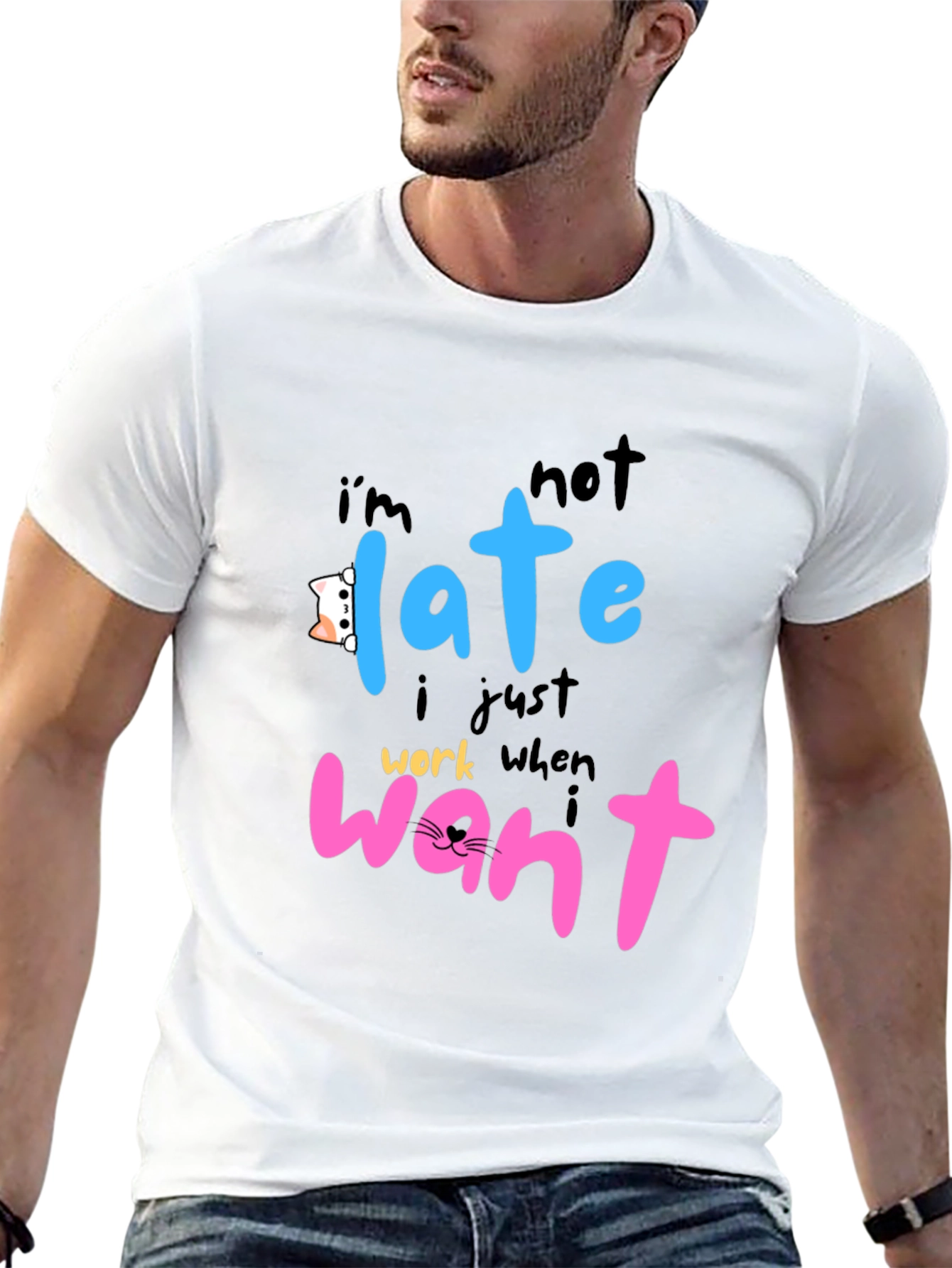 Funny Cat Lover T-Shirt - Im Not Late