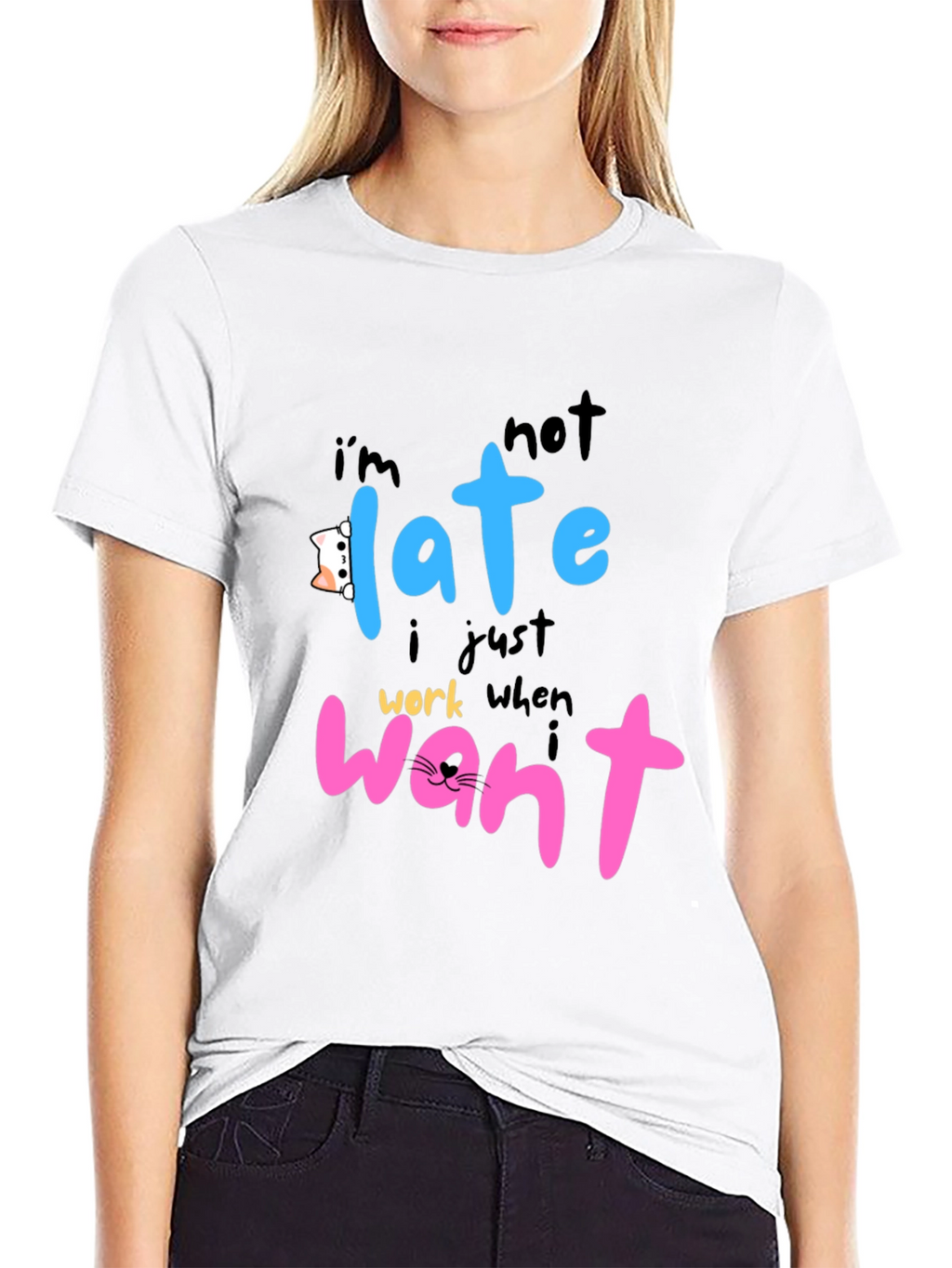 Funny Cat Lover T-Shirt - Im Not Late