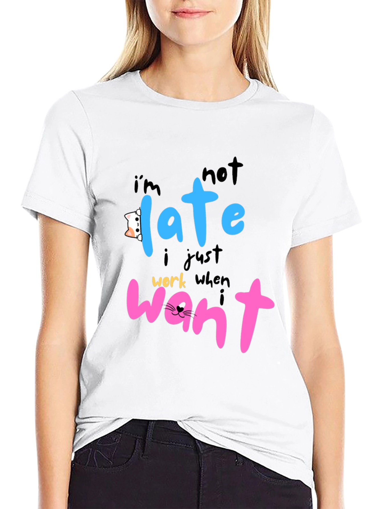 Funny Cat Lover T-Shirt - Im Not Late