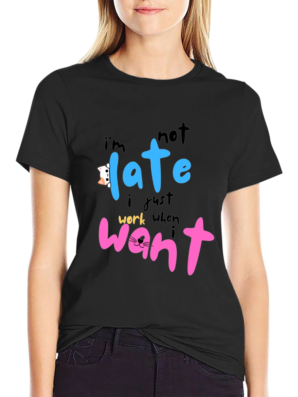 Funny Cat Lover T-Shirt - Im Not Late