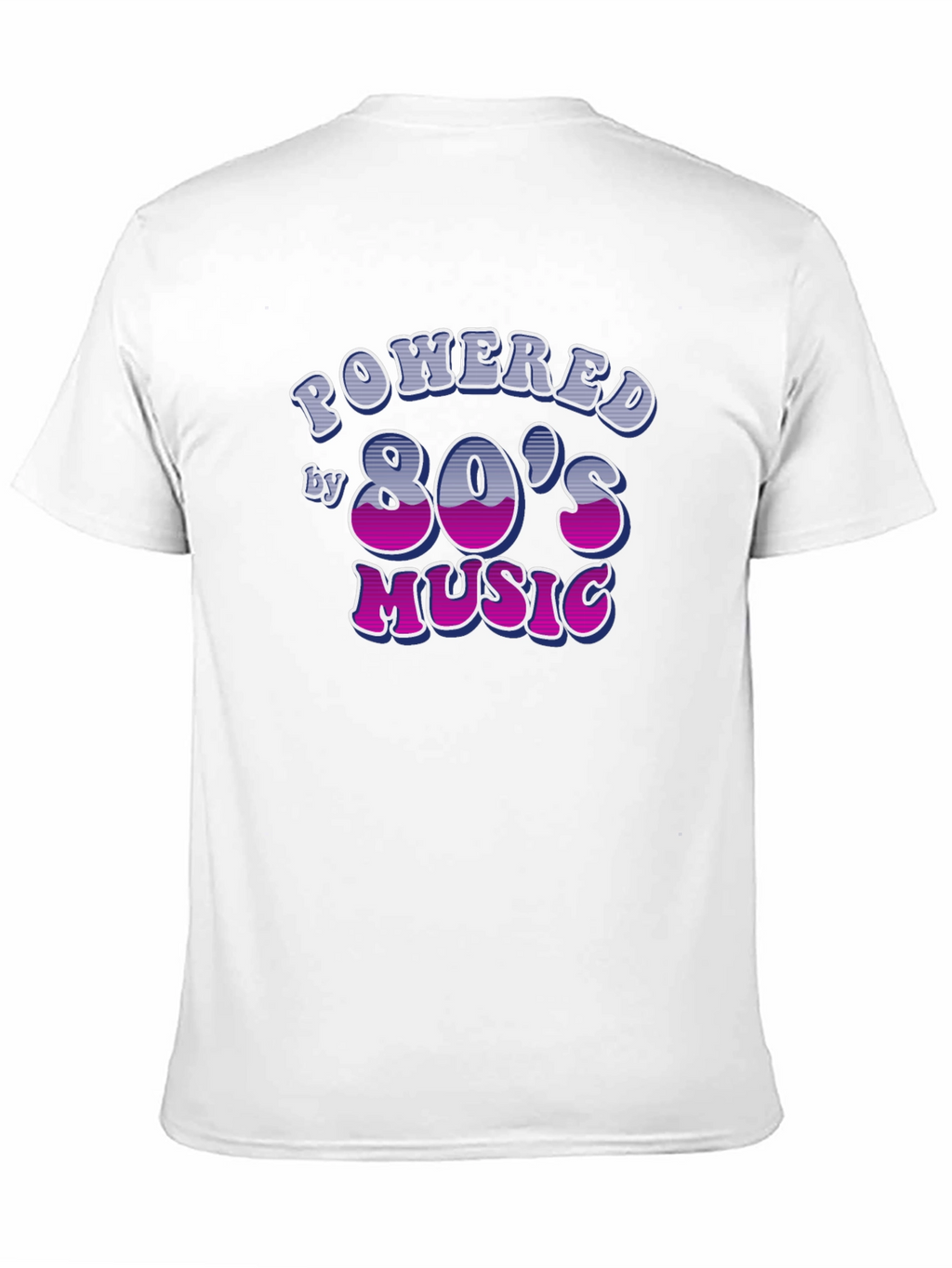Powered by 80s Music Black T-Shirt