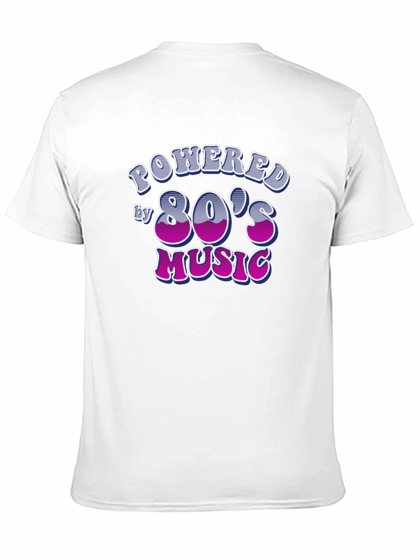 Powered by 80s Music Black T-Shirt