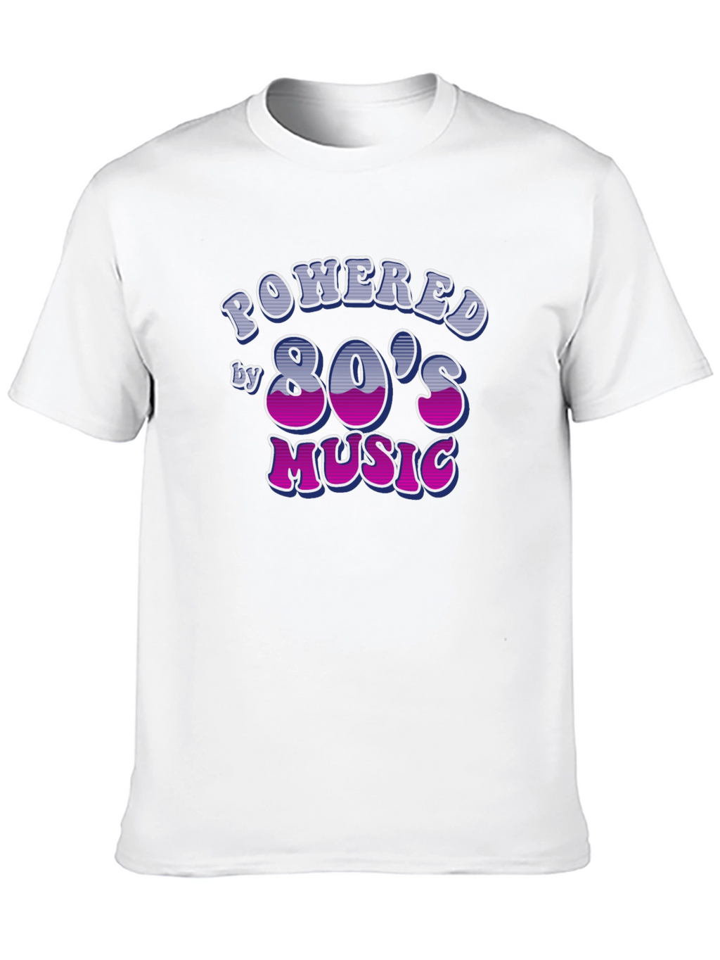 Powered by 80s Music Black T-Shirt