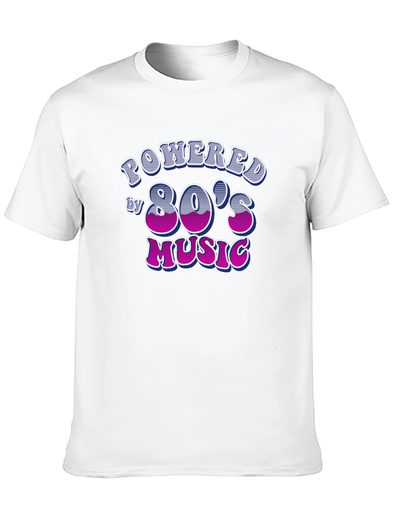 Powered by 80s Music Black T-Shirt