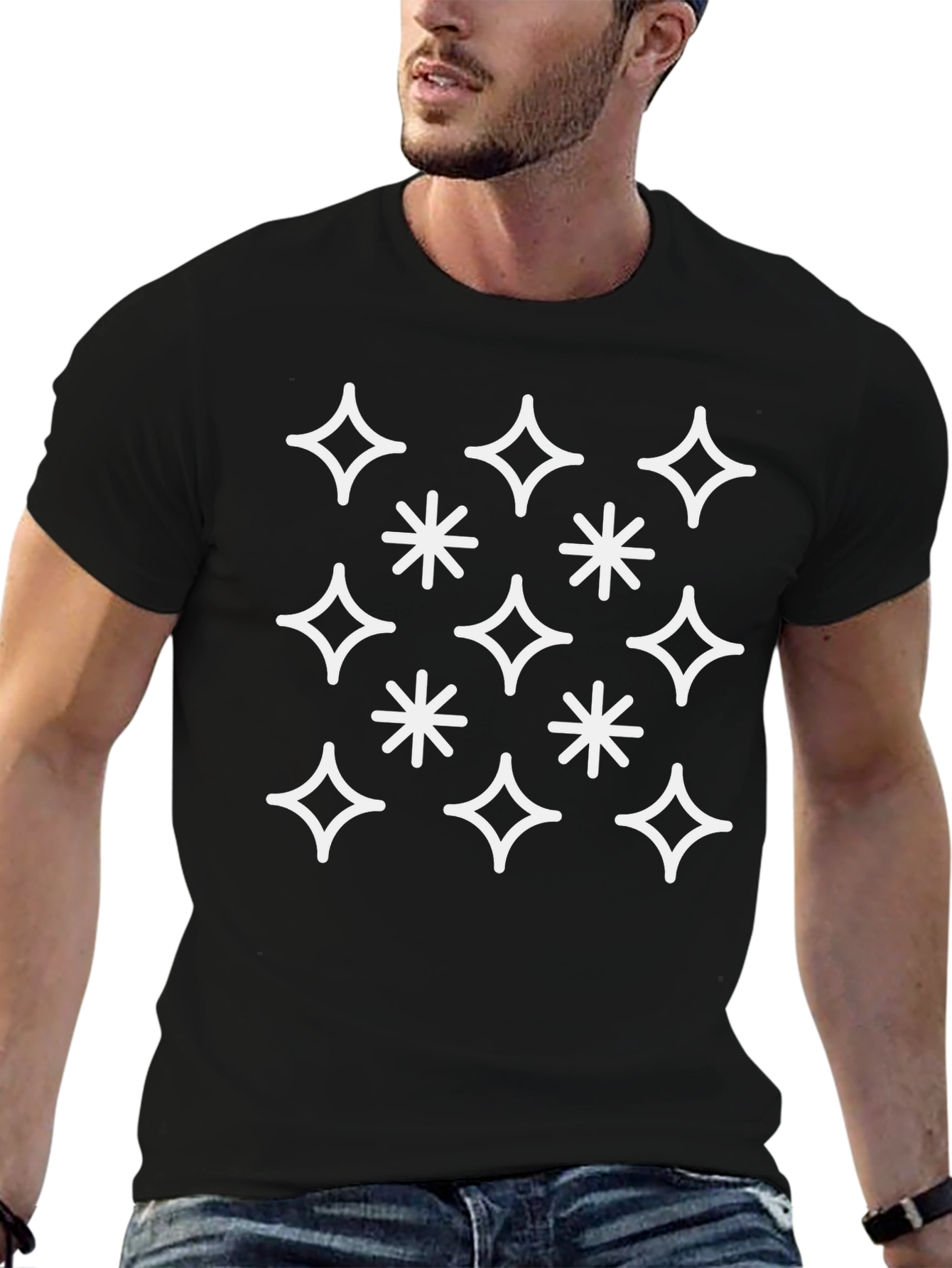 Sparkle Star Graphic Tee - Mens Black T-Shirt