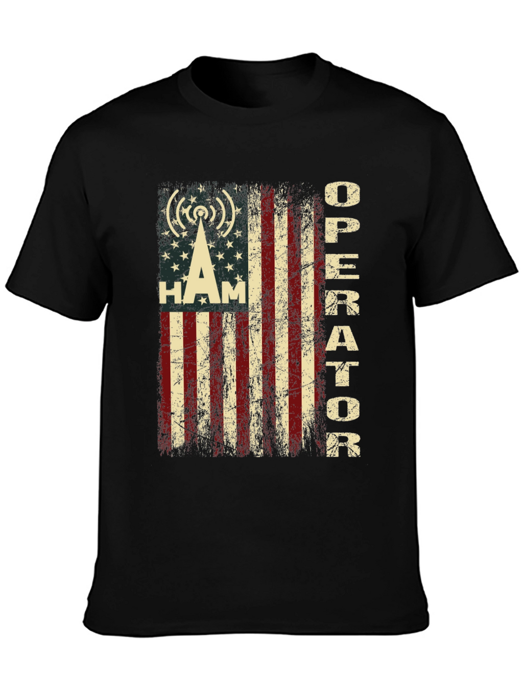 HAM Operator American Flag Graphic T-Shirt