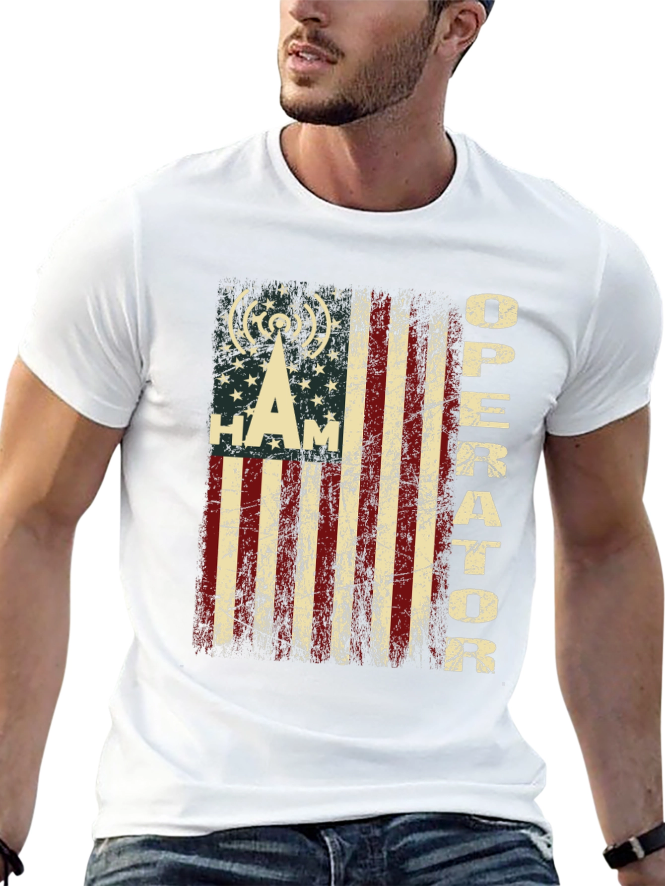 HAM Operator American Flag Graphic T-Shirt