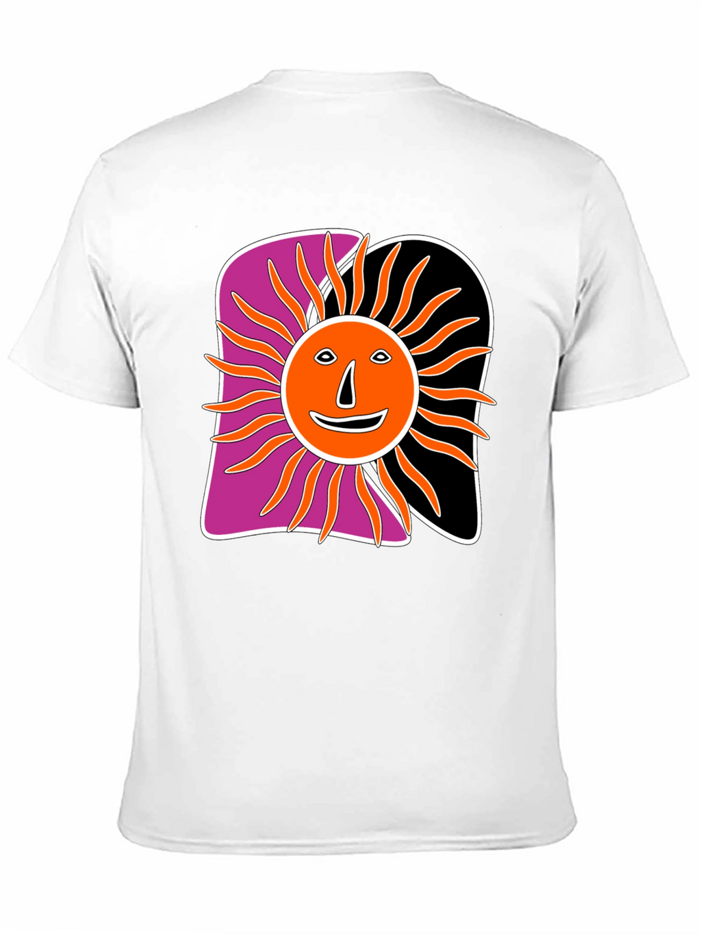 Retro Sun Graphic Tee - Black Cotton Blend