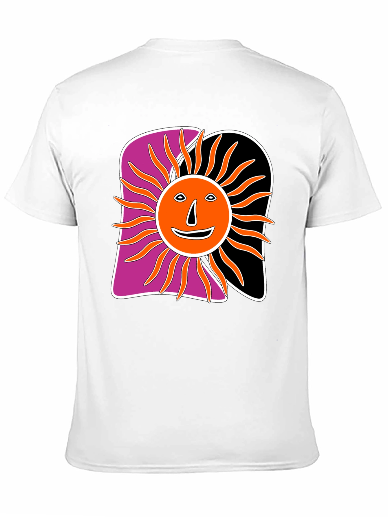 Retro Sun Graphic Tee - Black Cotton Blend