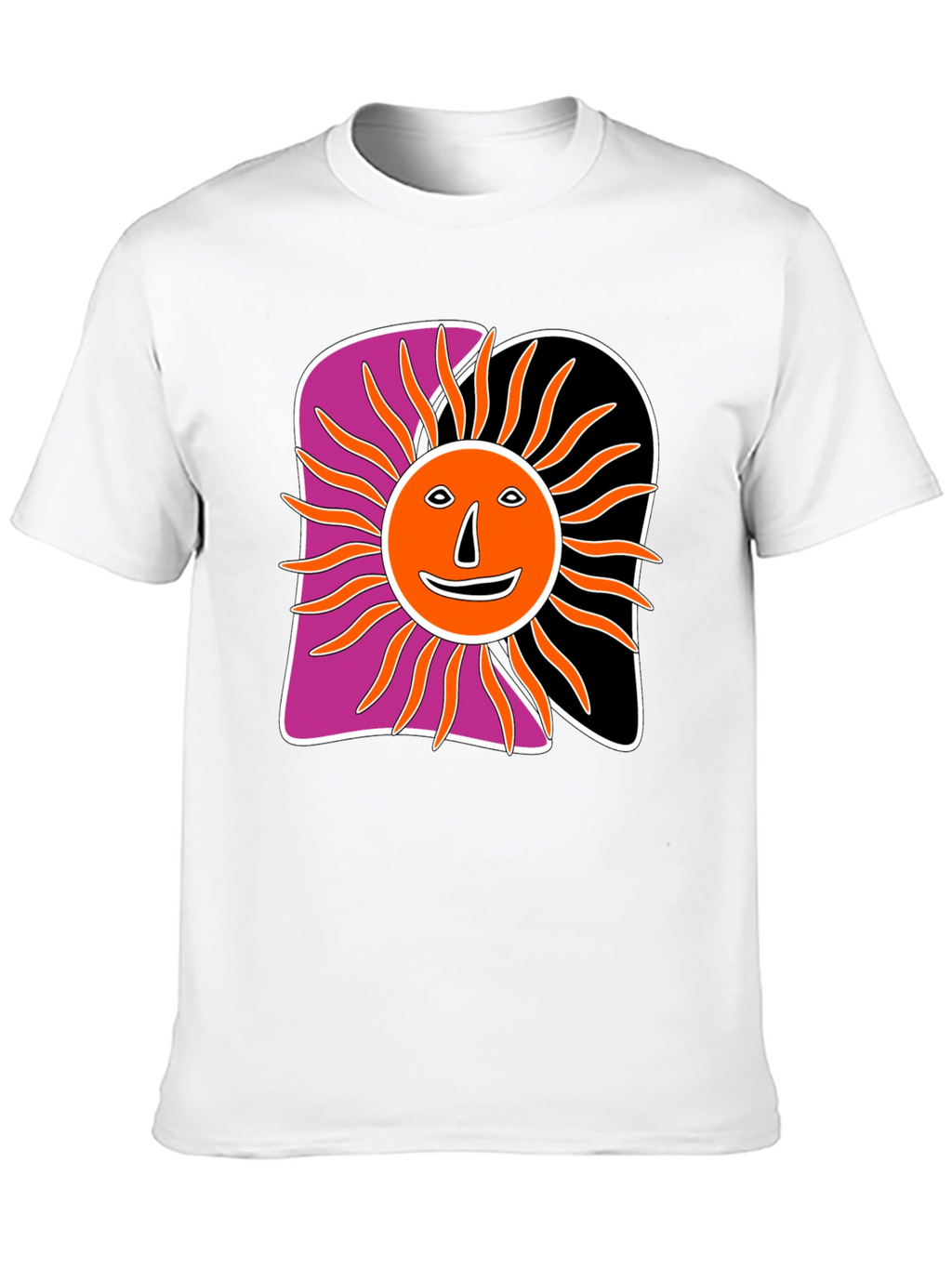 Retro Sun Graphic Tee - Black Cotton Blend