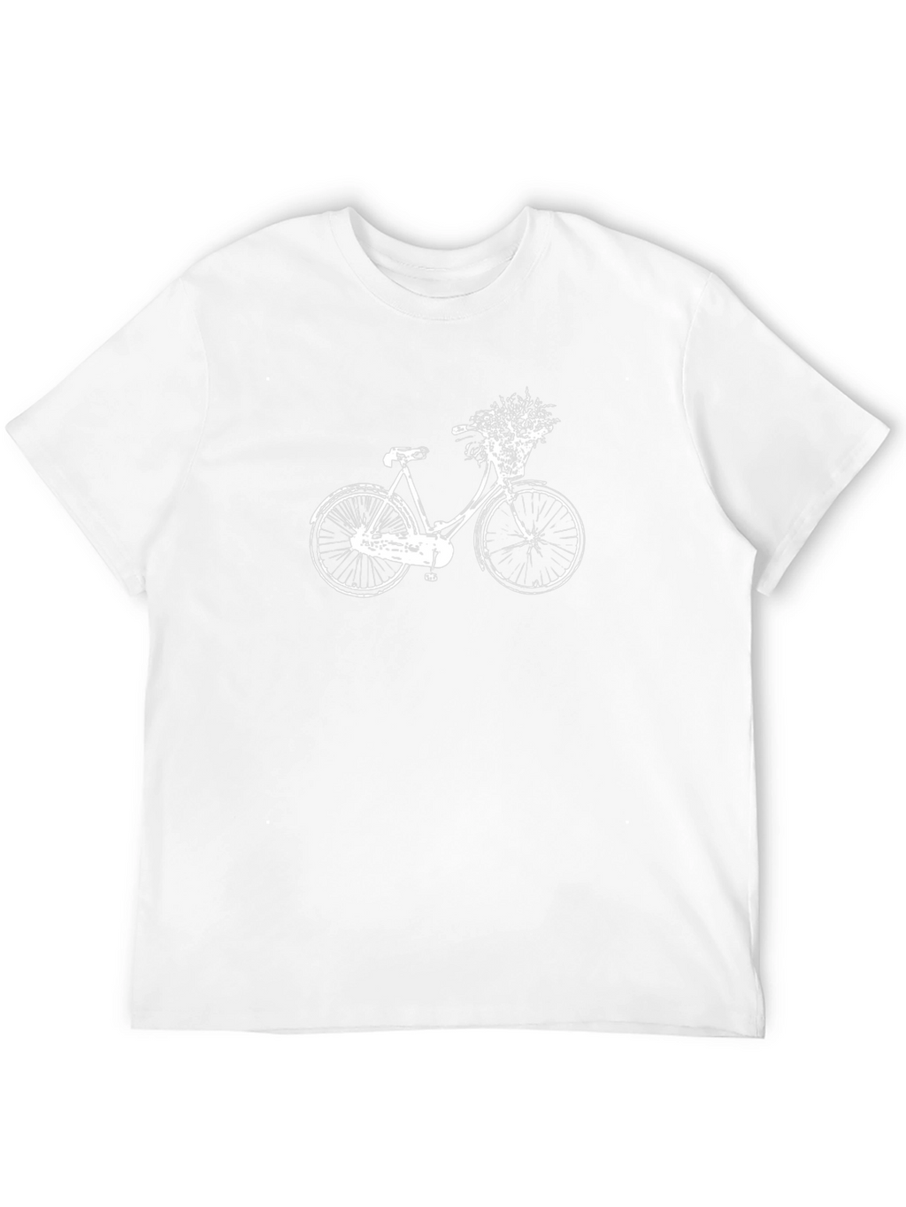 Black T-Shirt with White Bicycle Graphic