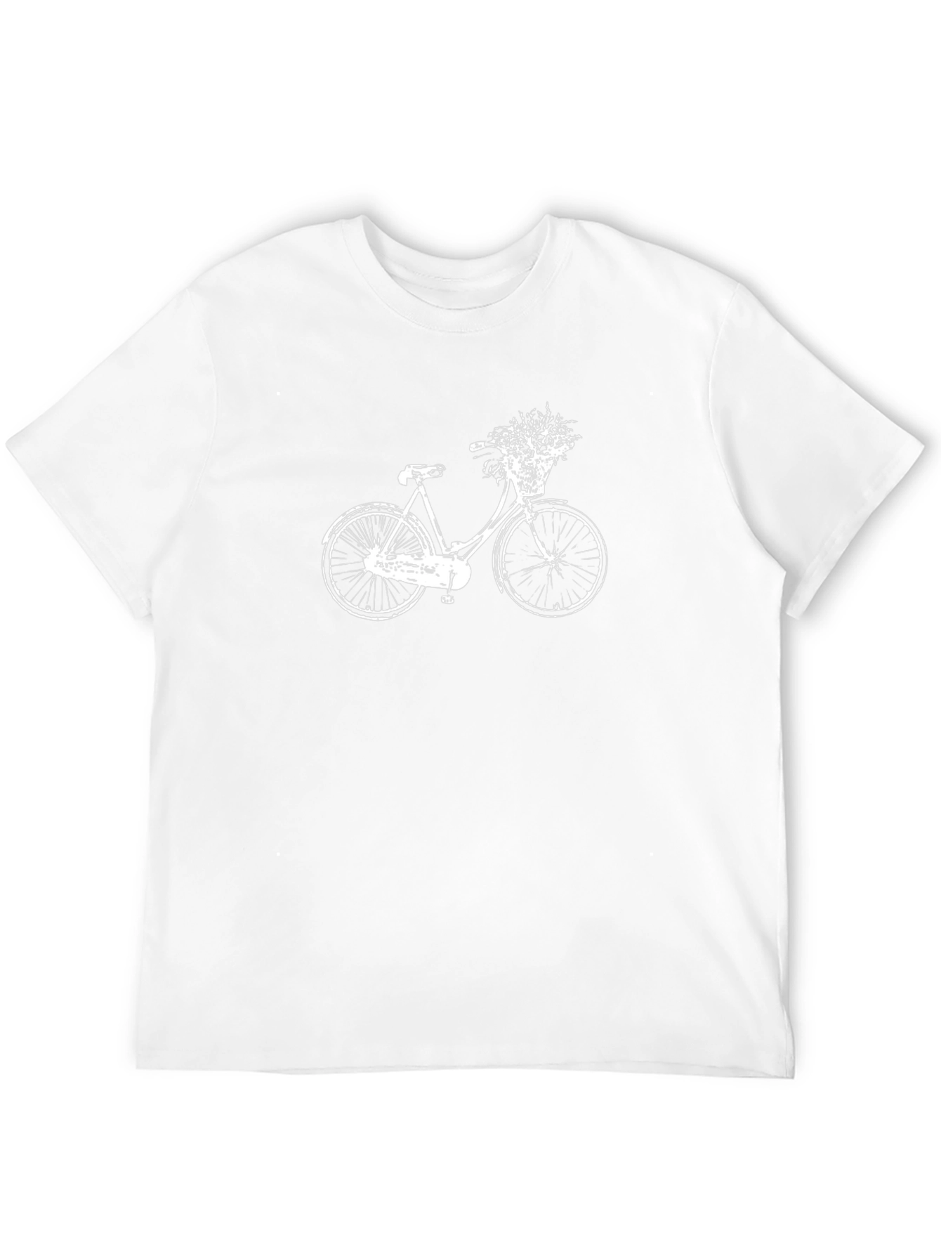 Black T-Shirt with White Bicycle Graphic
