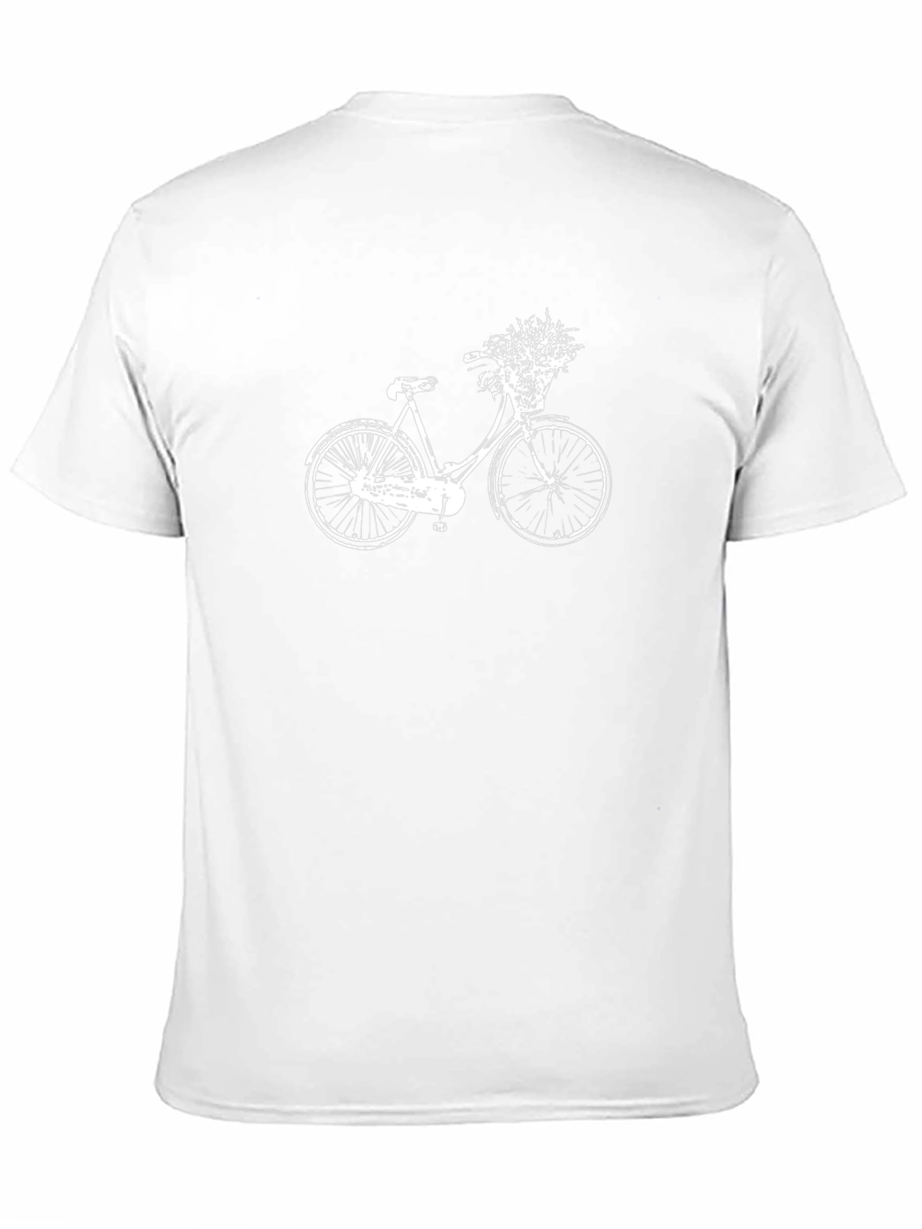 Black T-Shirt with White Bicycle Graphic