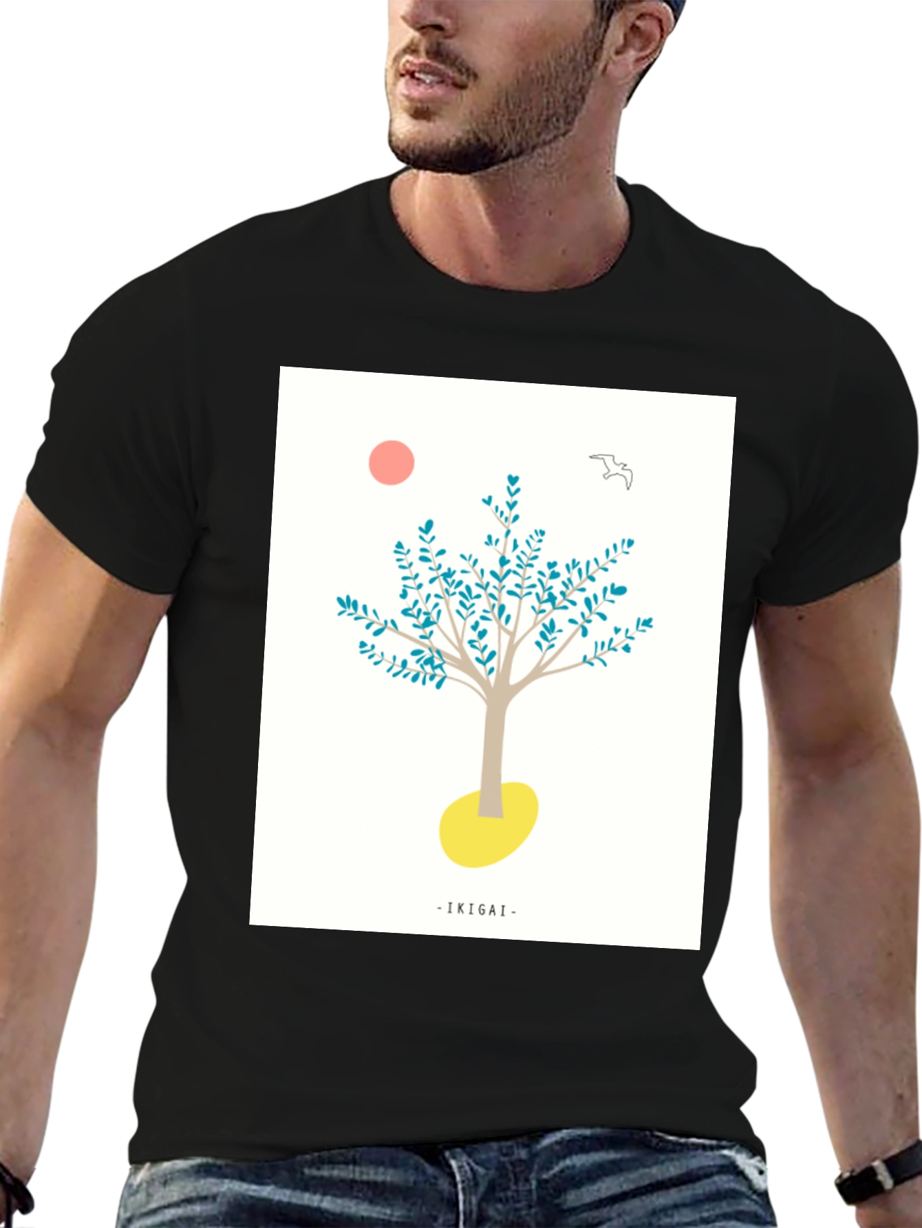 Ikigai Tree Graphic Black T-Shirt