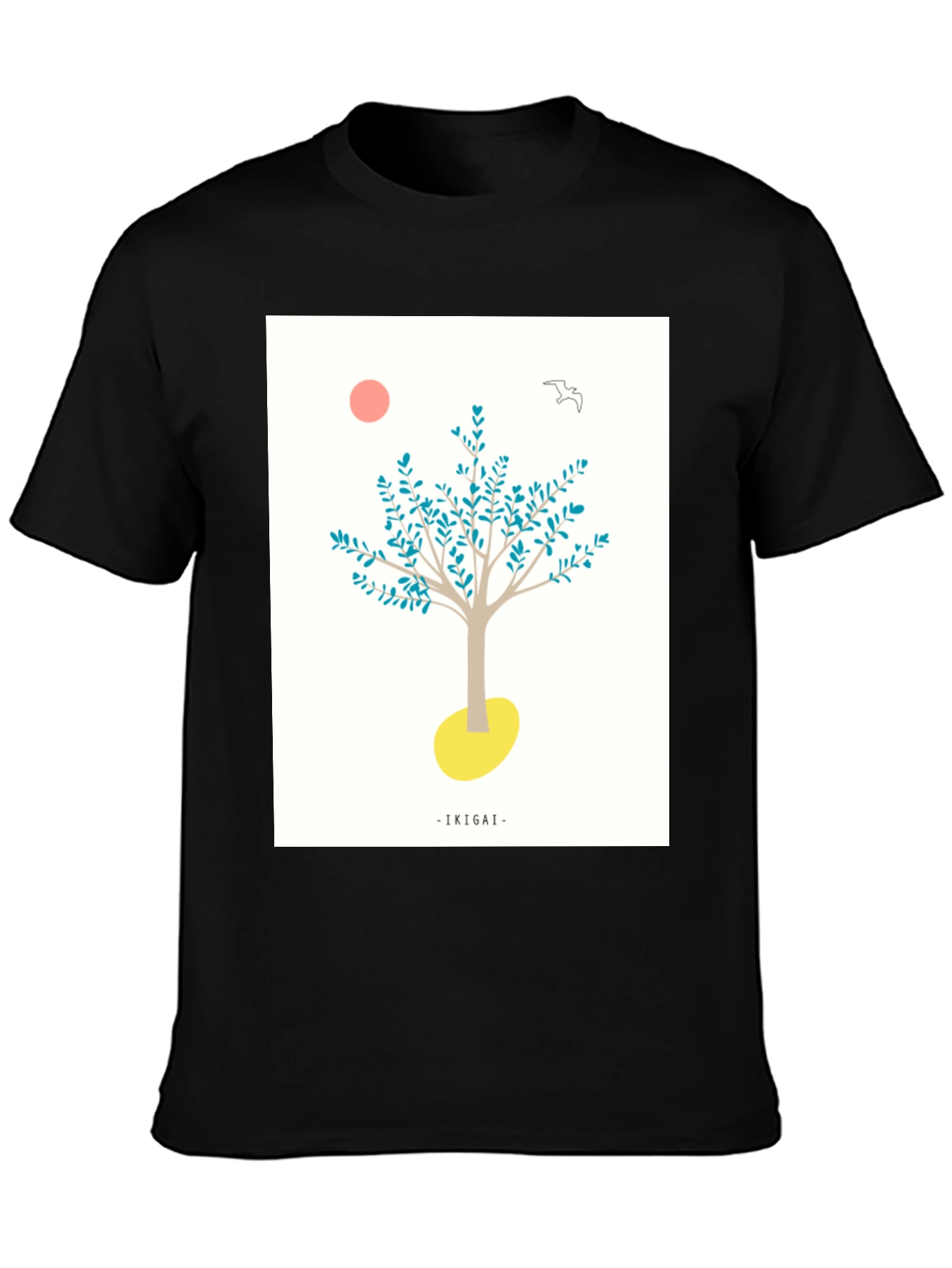 Ikigai Tree Graphic Black T-Shirt