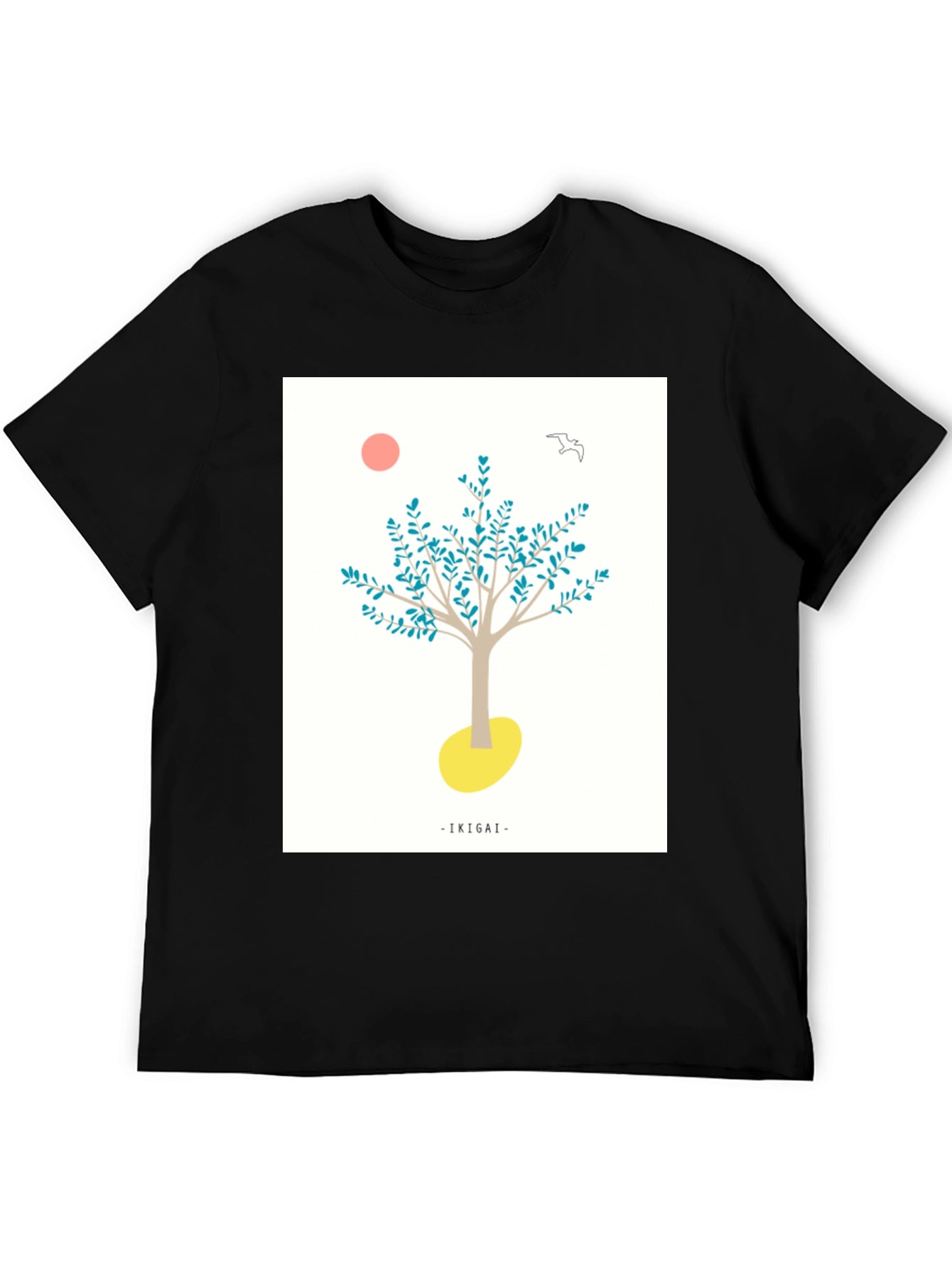Ikigai Tree Graphic Black T-Shirt