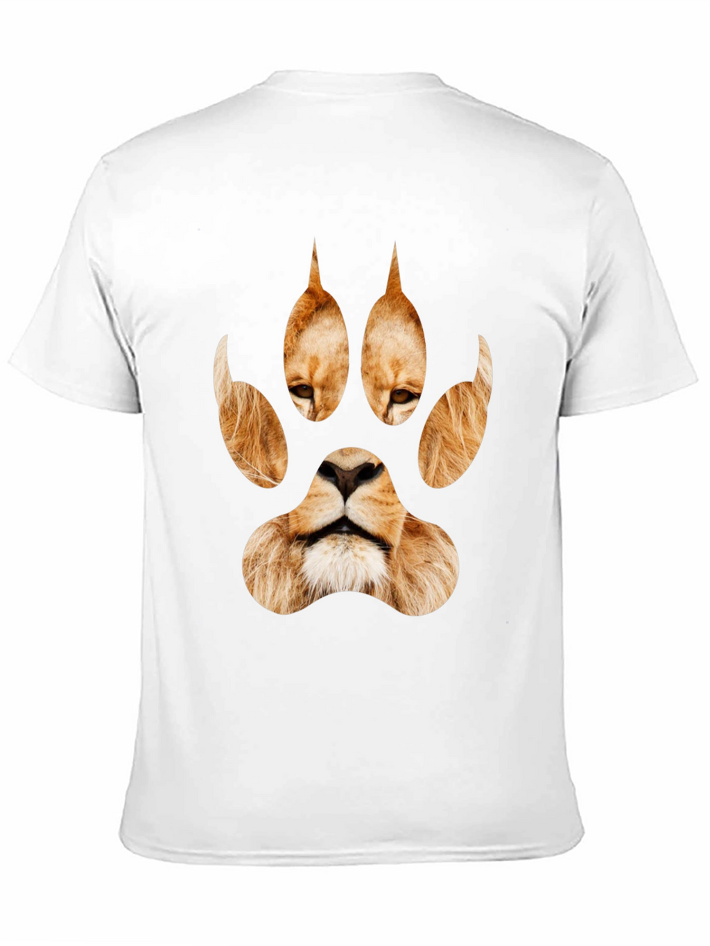 Lion Paw Print Graphic Tee - Black