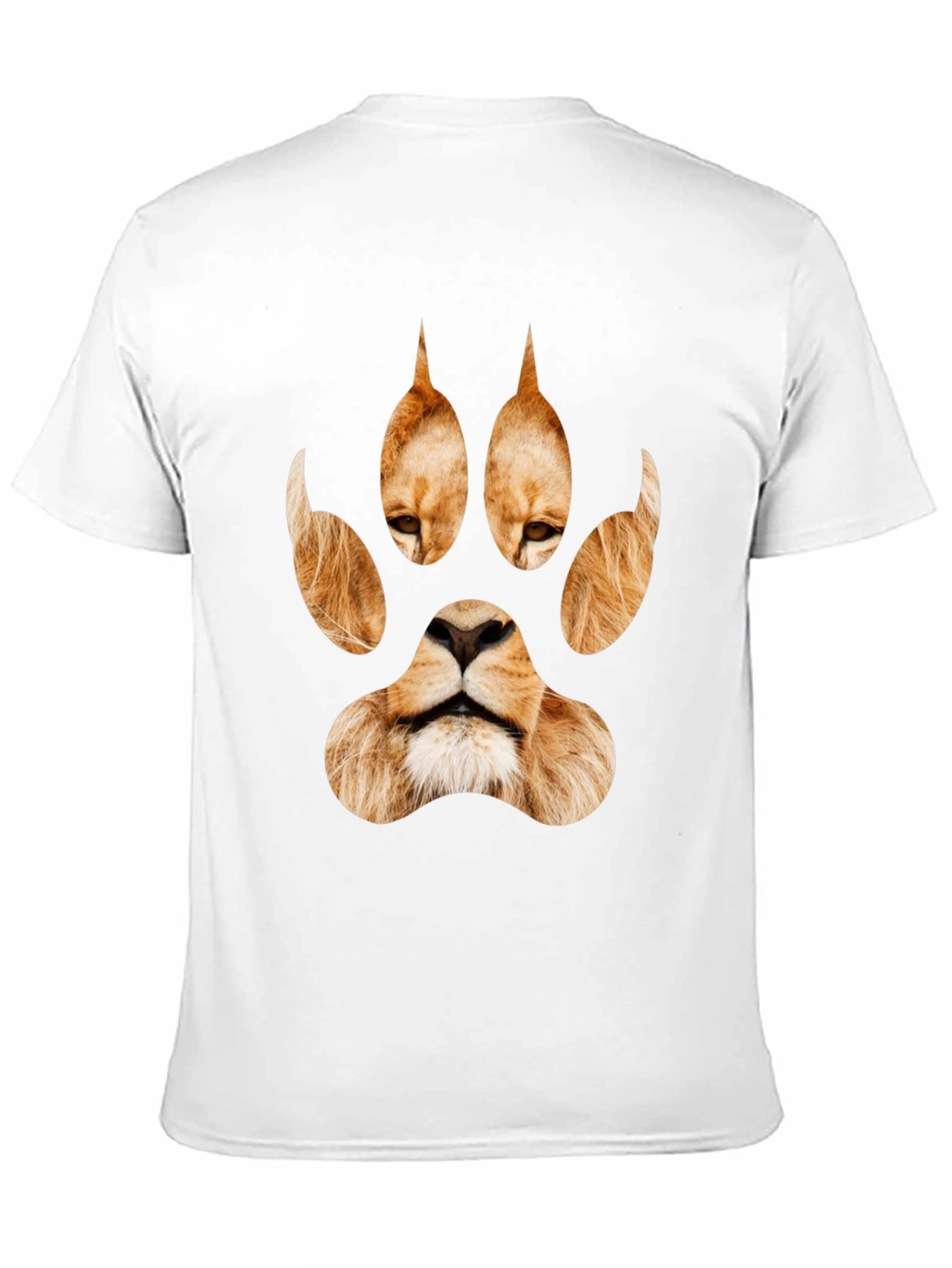 Lion Paw Print Graphic Tee - Black