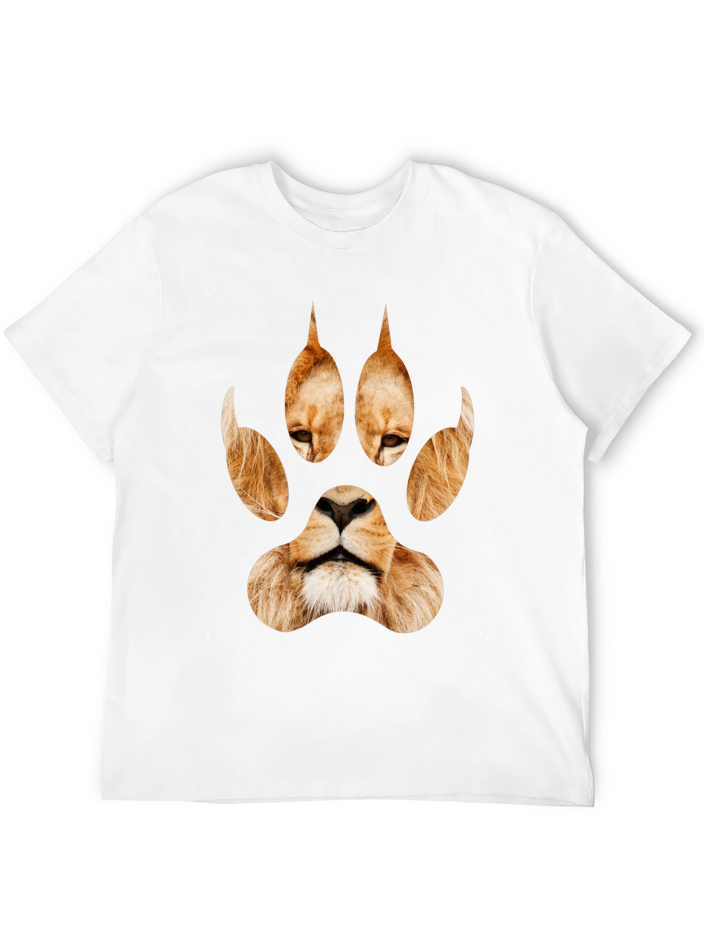 Lion Paw Print Graphic Tee - Black