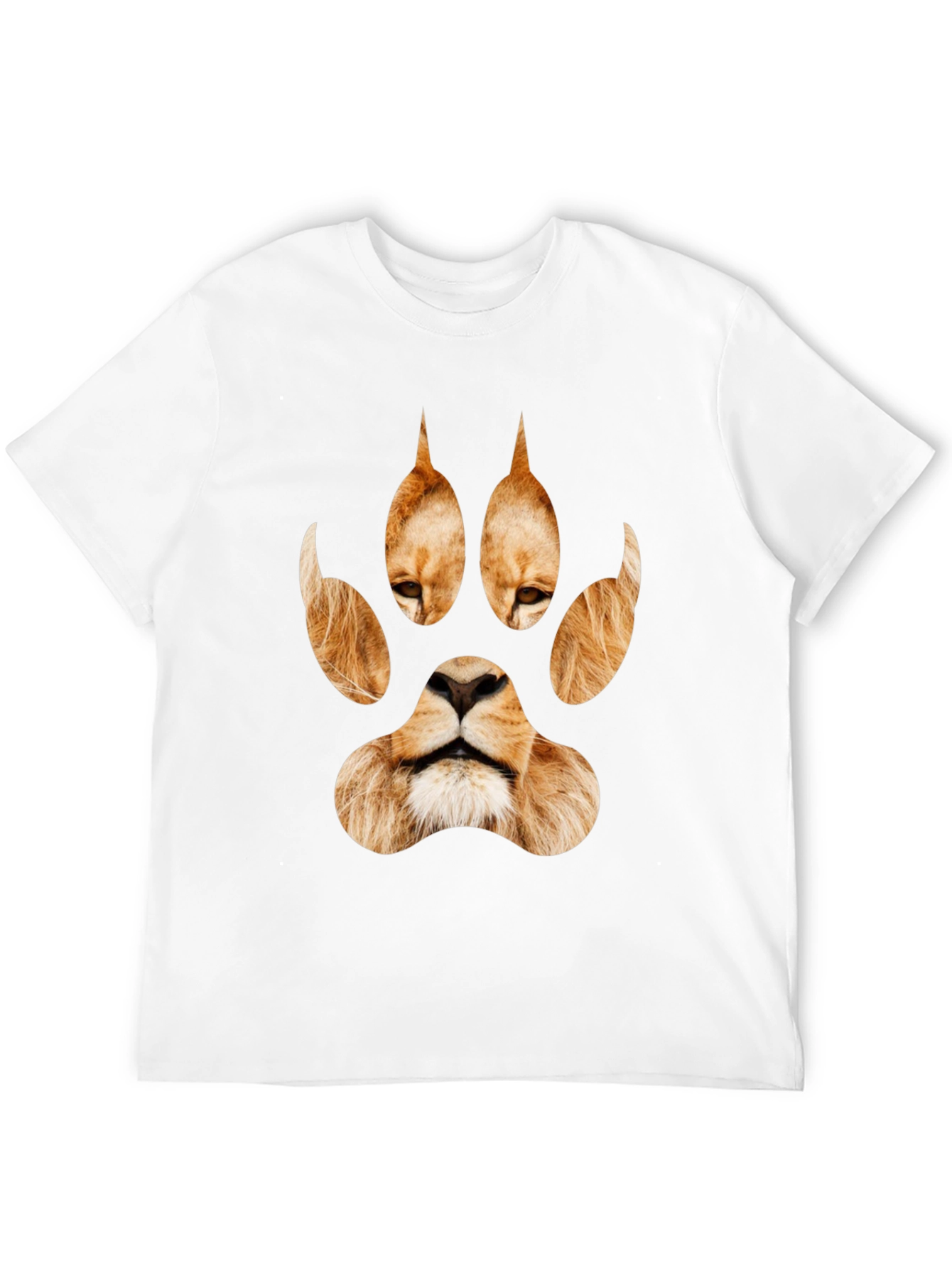 Lion Paw Print Graphic Tee - Black